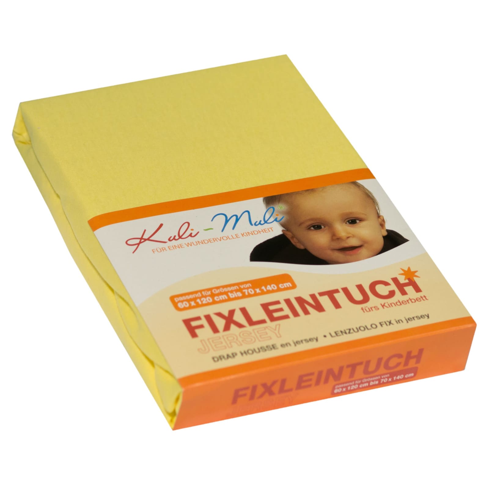 KULI-MULI Fixleintuch Frottee 90 x 45 cm gelb