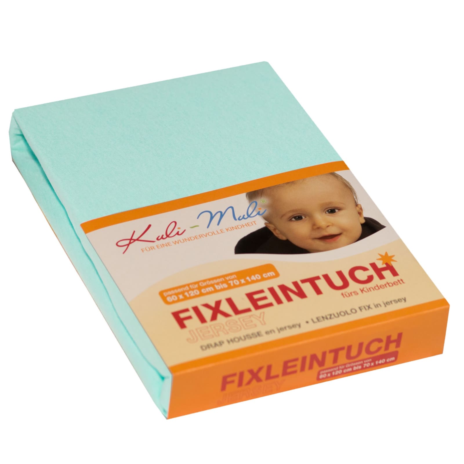 KULI-MULI Fixleintuch Frottee 90 x 45 cm türkis