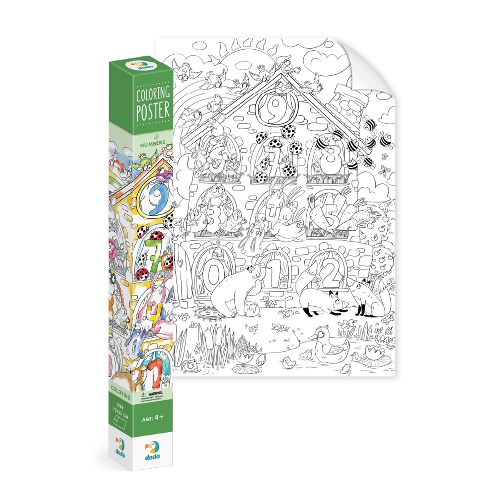 DODO Poster zum Ausmalen Zahlen, 4J+
