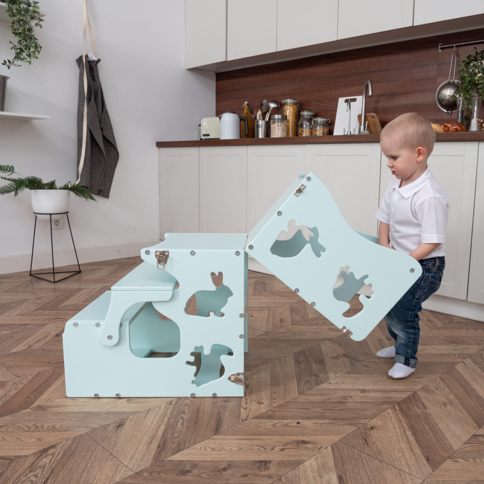 WOODANDHEARTS Tour d’apprentissage Animaux turquoise