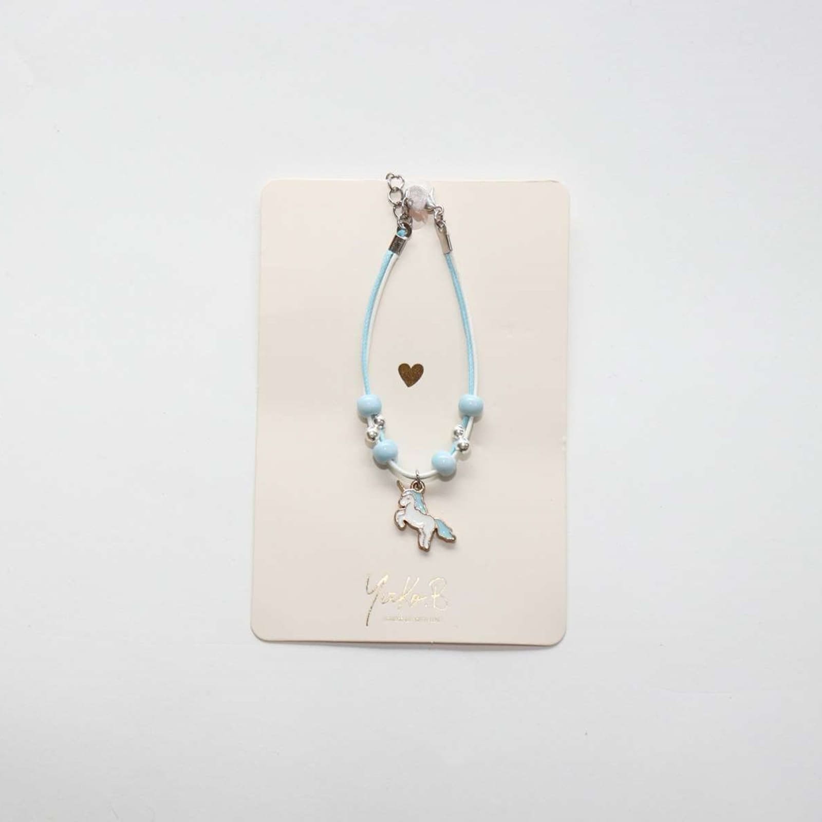 YUKO.B Kordelarmband Einhorn blau