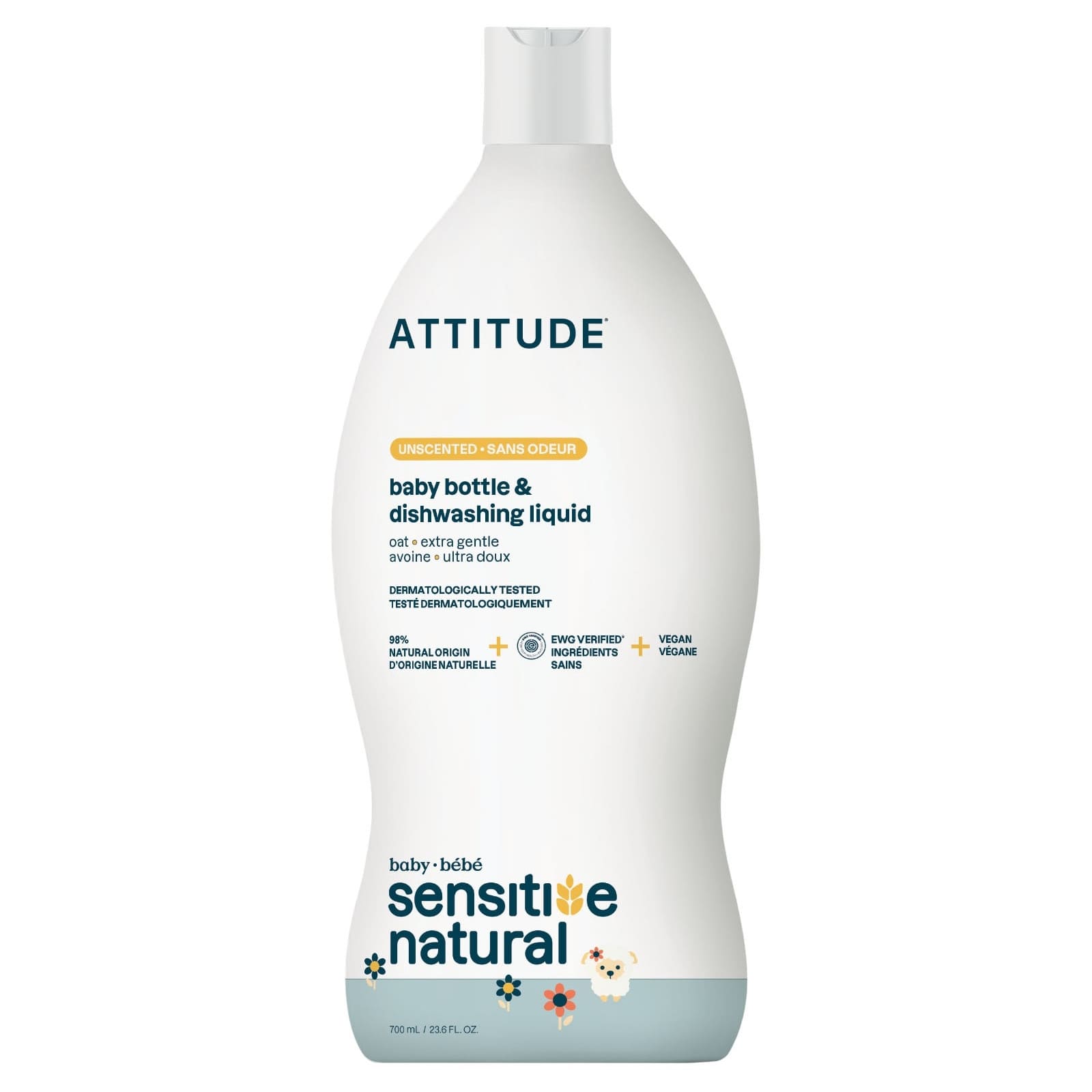 ATTITUDE sensitive natural Geschirrspülmittel Baby unparfümiert 700ml