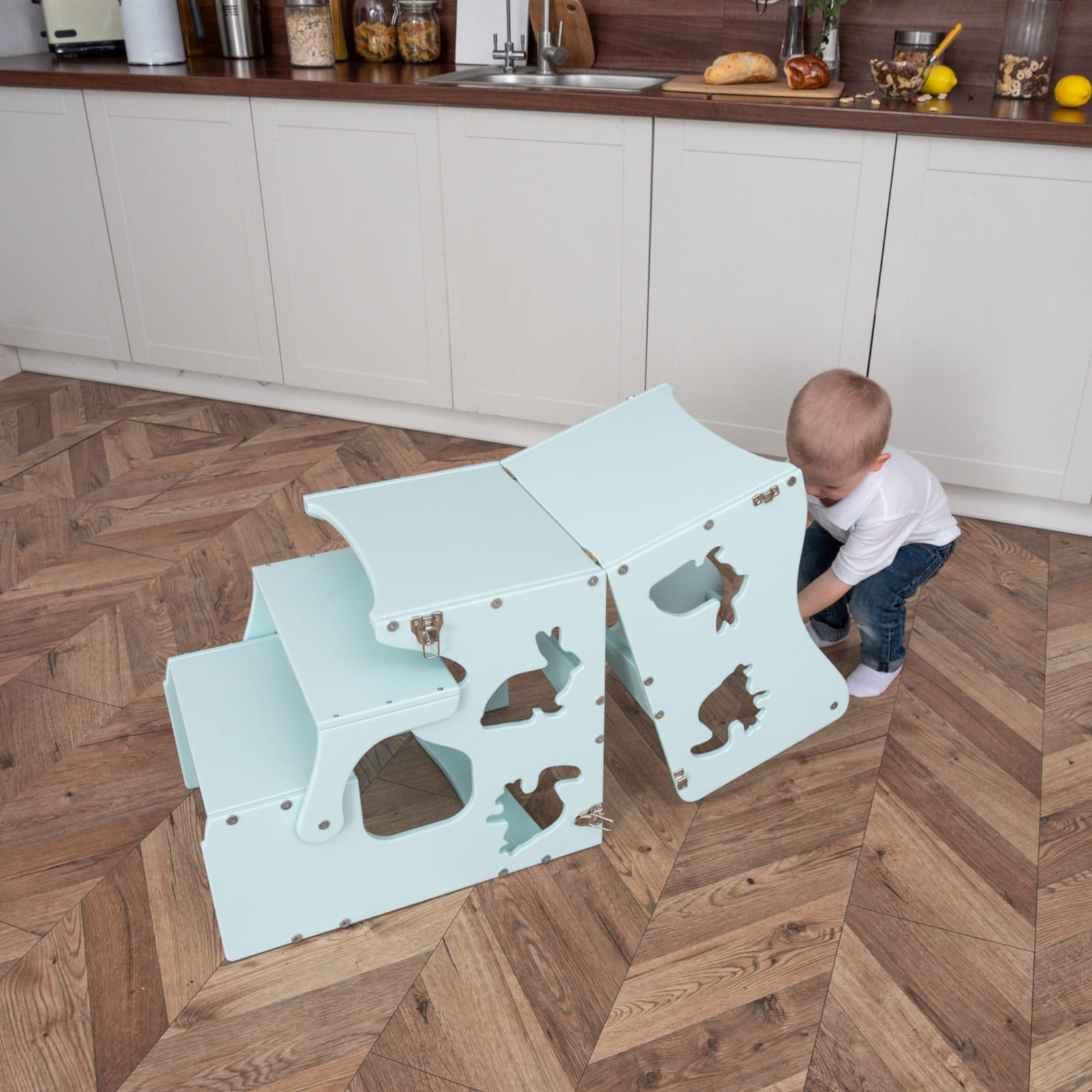 WOODANDHEARTS Tour d’apprentissage Animaux turquoise