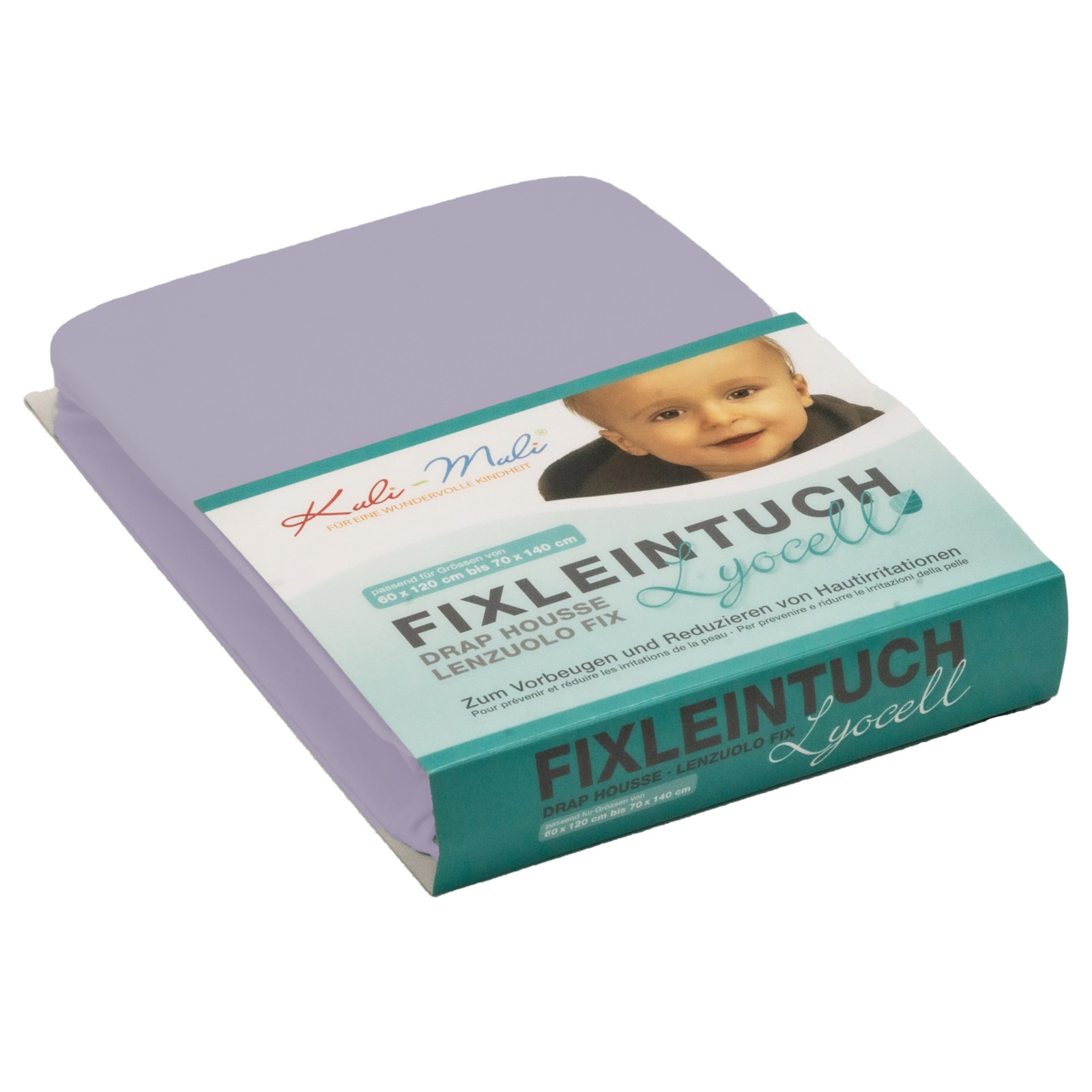KULI-MULI Fixleintuch Lyocell 100 x 220 cm flieder