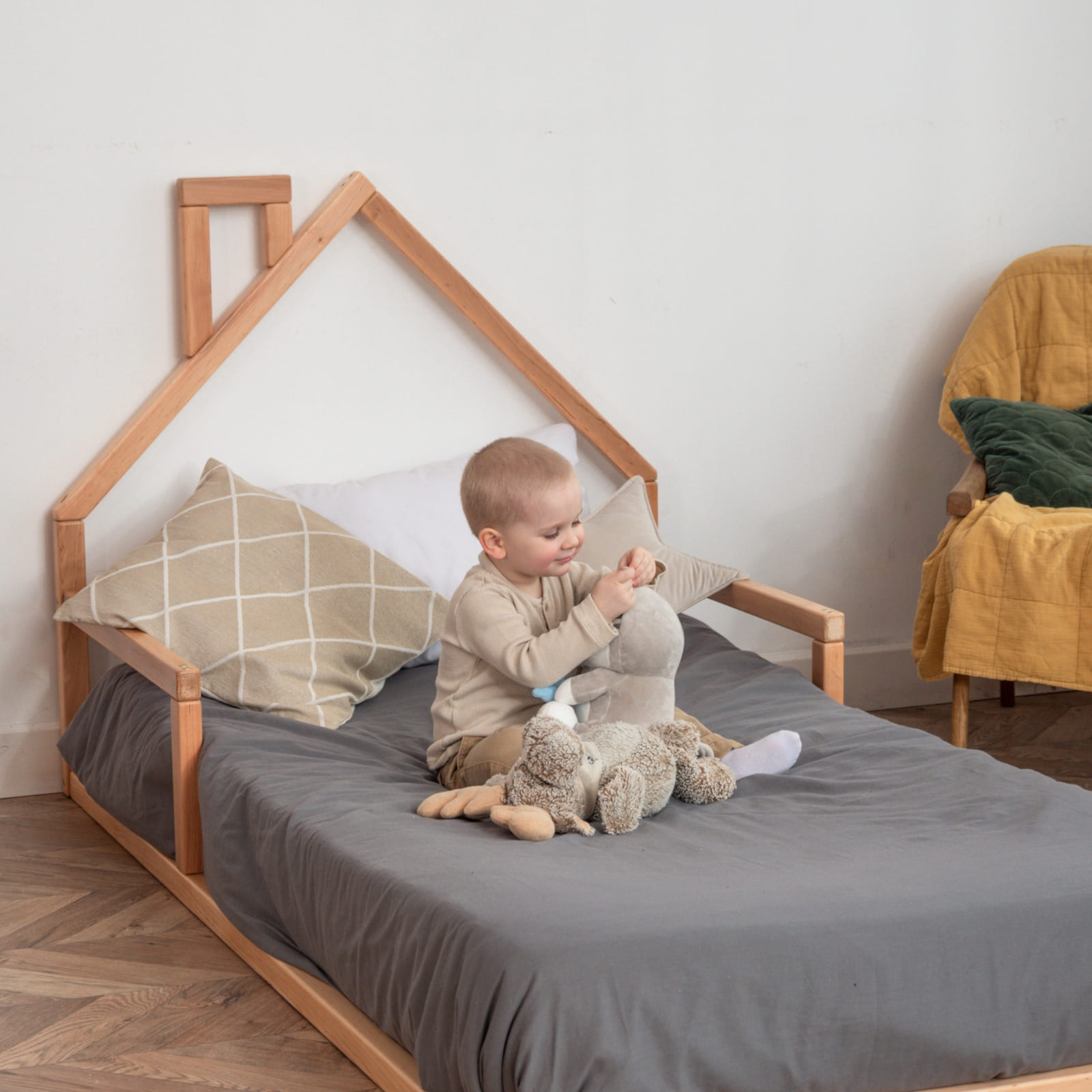 WOODANDHEARTS Lit au sol 90 x 200 cm nature