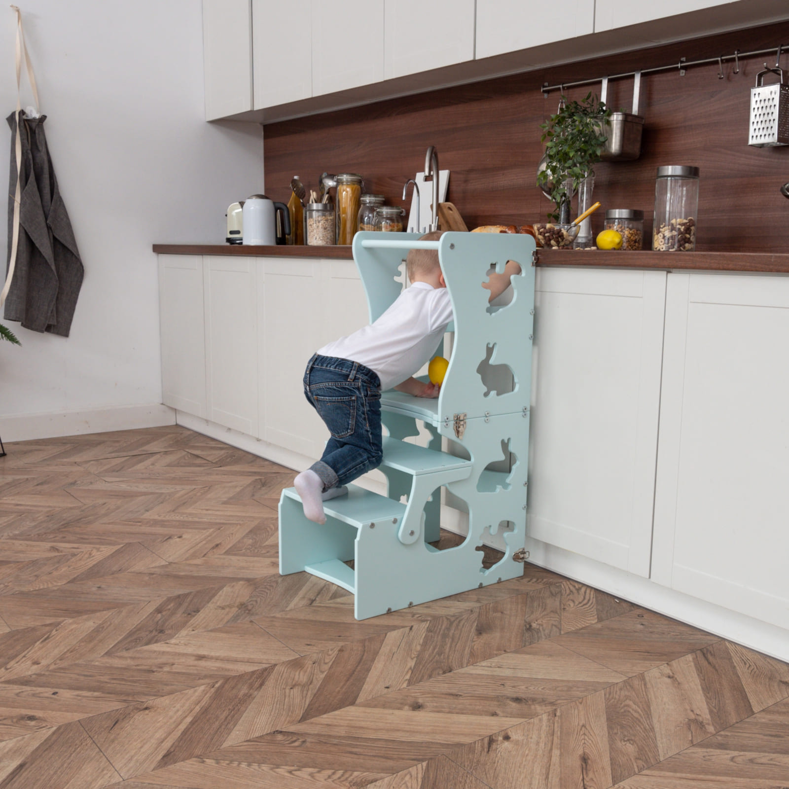 WOODANDHEARTS Tour d’apprentissage Animaux turquoise