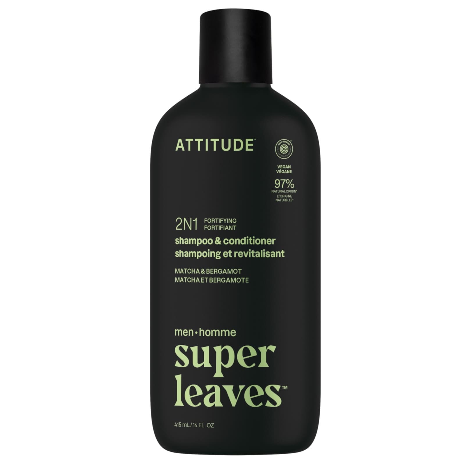 ATTITUDE super leaves men 2in1 Shampoo & Pflegespülung stärkend Bergamotte & Matcha 415ml