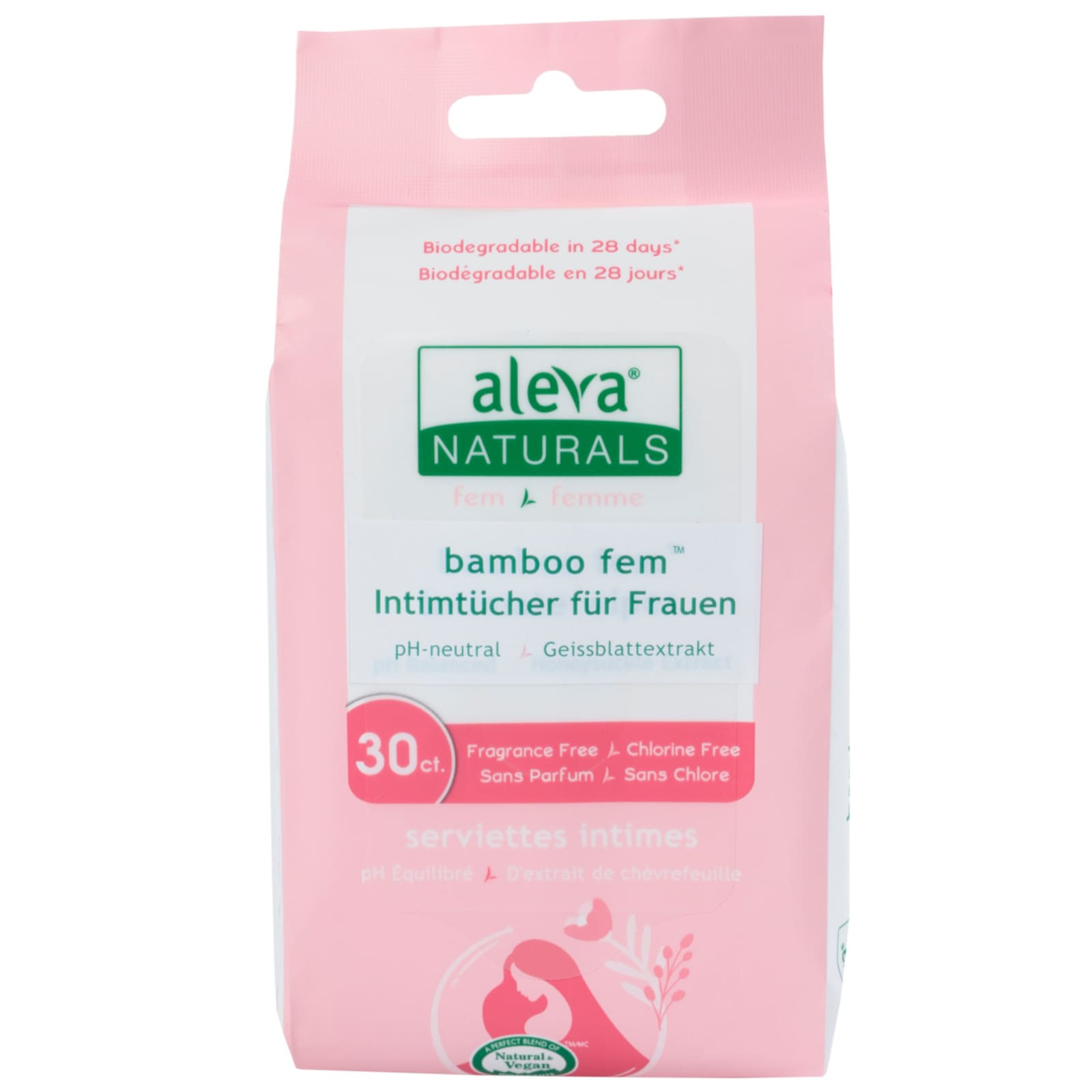 ALEVA NATURALS Bambus Intimtücher für Frauen 30 Stk.
