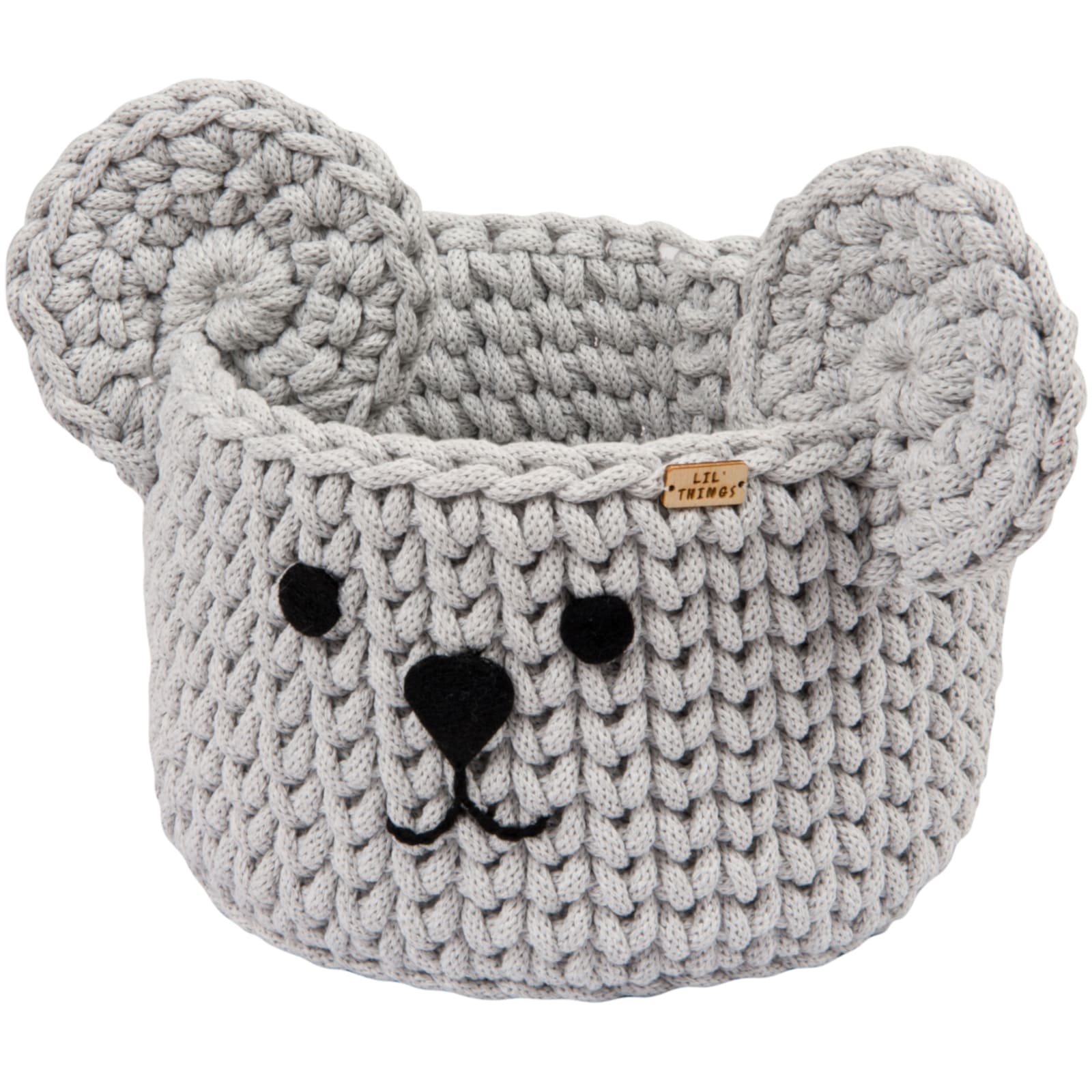 LIL'THINGS Aufbewahrungskorb Bär grau