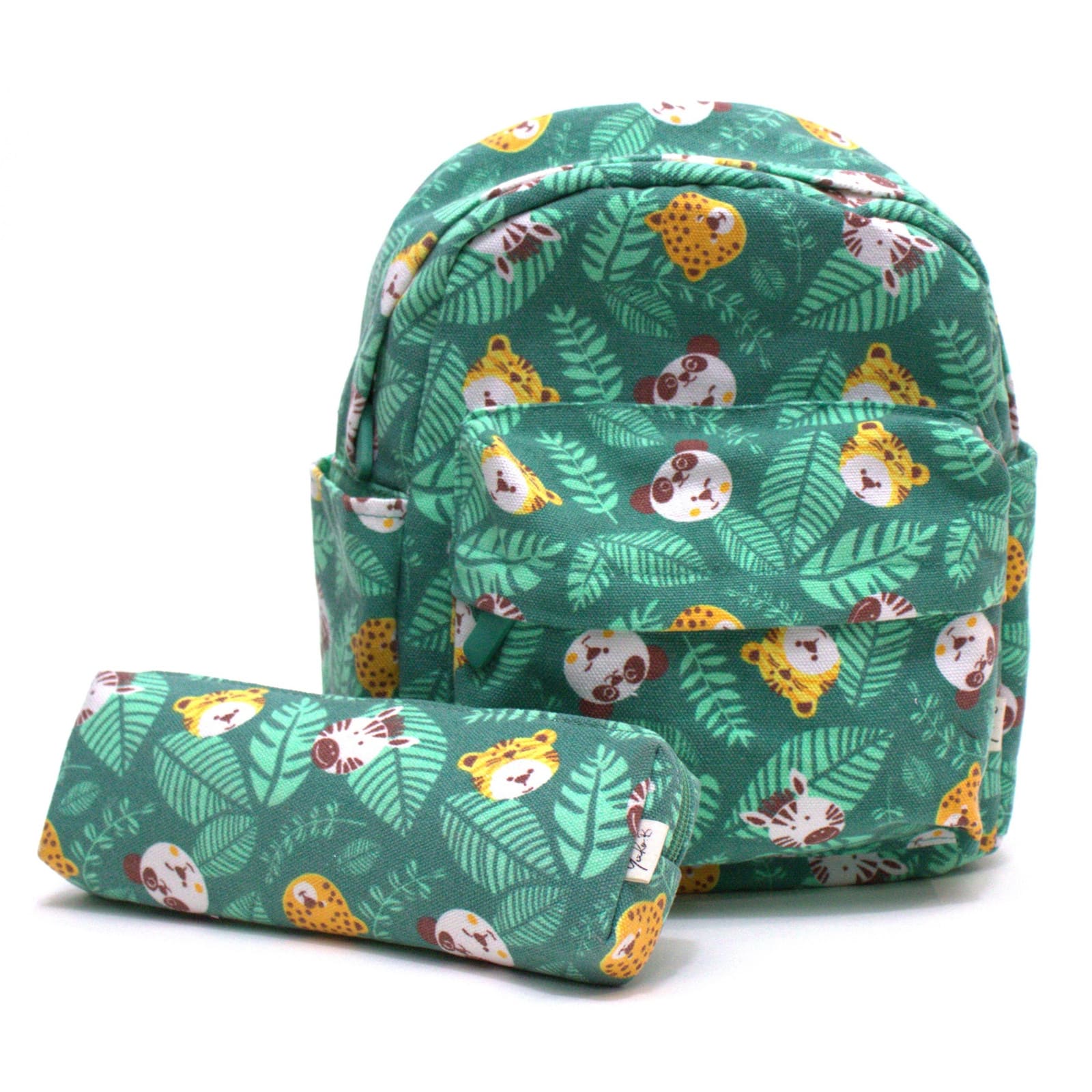 YUKO.B Rucksack und Etui Jungle Carnival grün
