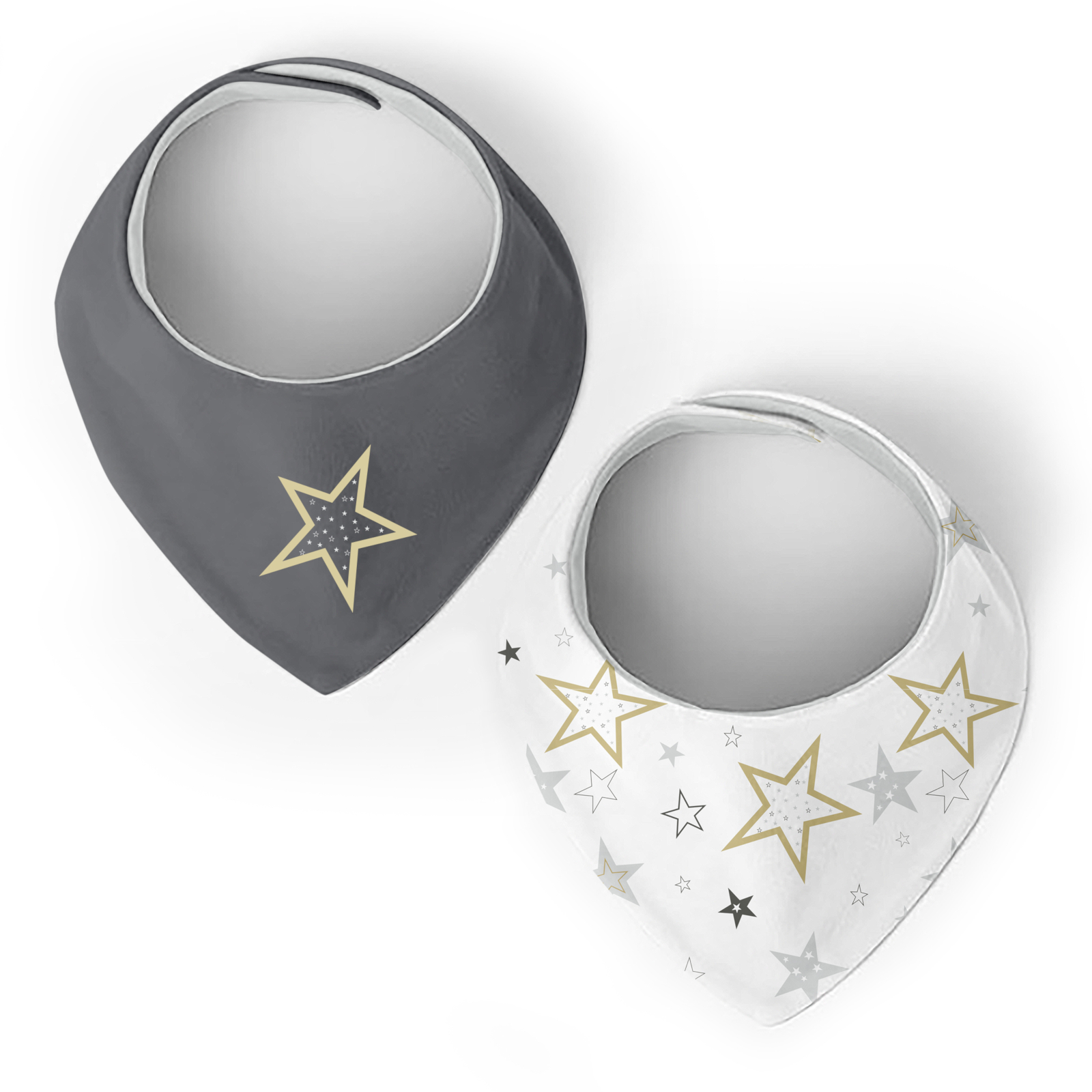 KUSHIES Bandana Lätzchen 2er Pack, Sterne