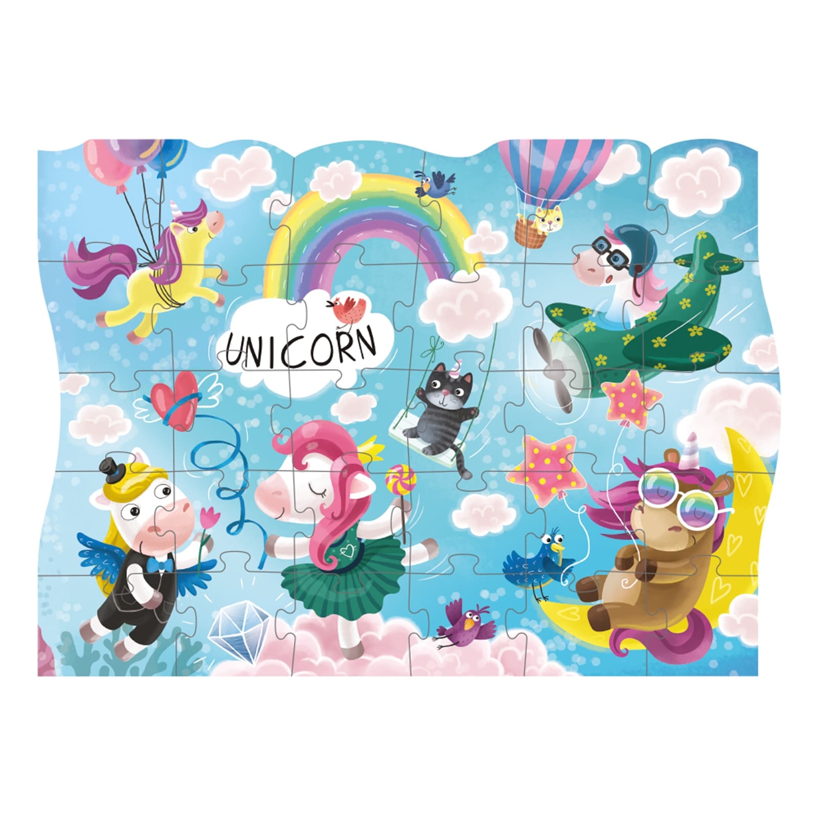 DODO Puzzle Abenteuer Einhorn 30 Teile, 3J+