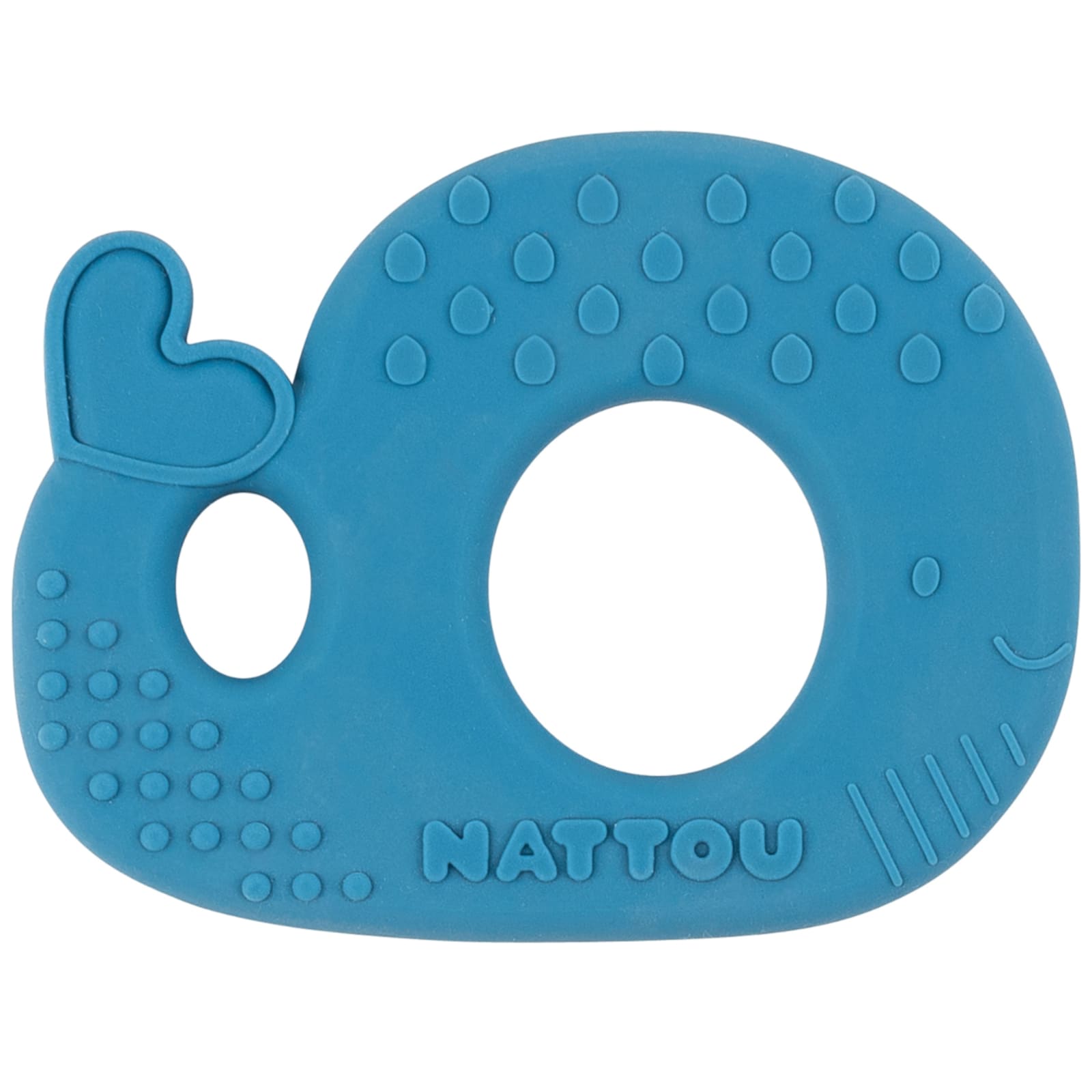 NATTOU SILICONE Anneau de dentition baleine bleue