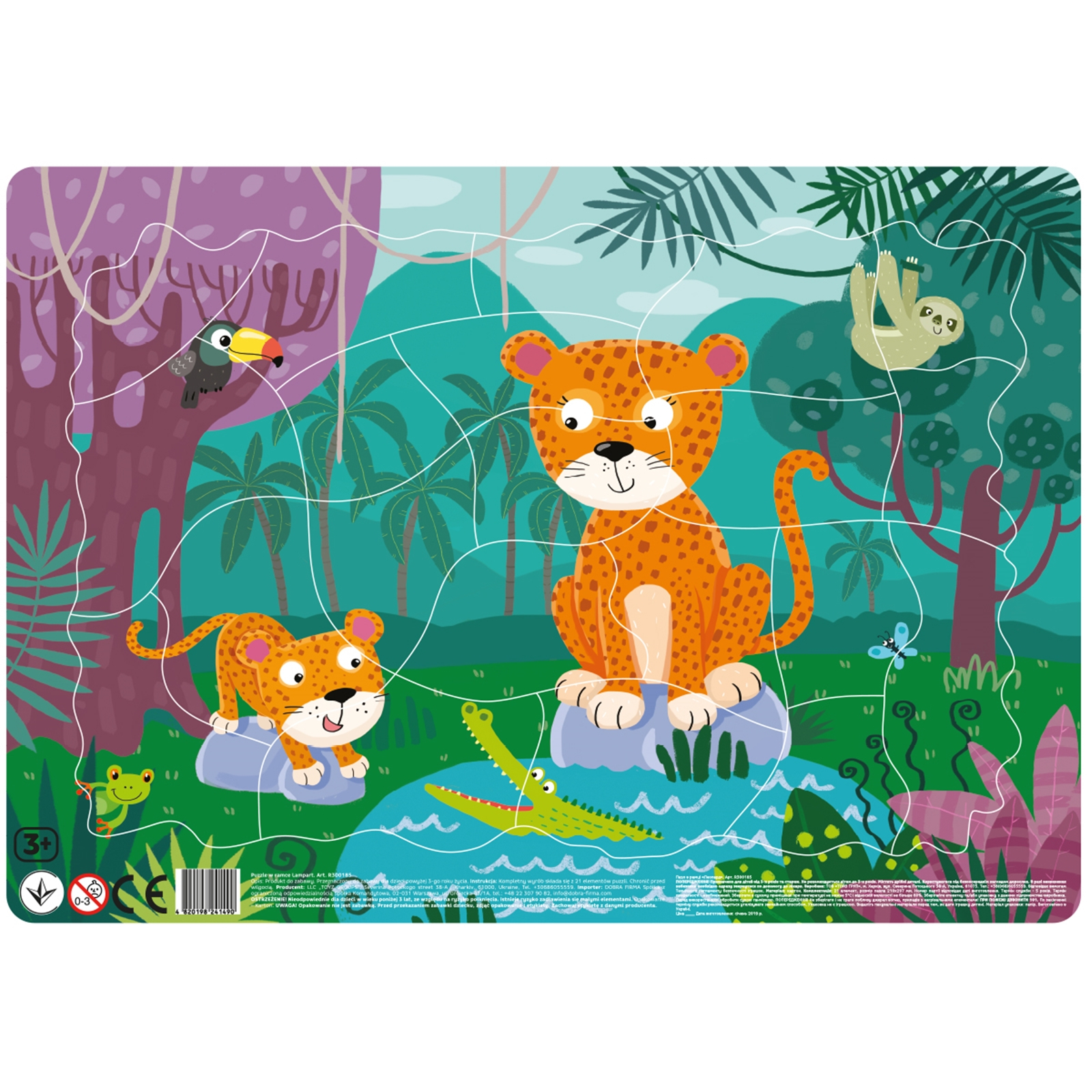 DODO Puzzle cadre Léopards 21 éléments, 36m+