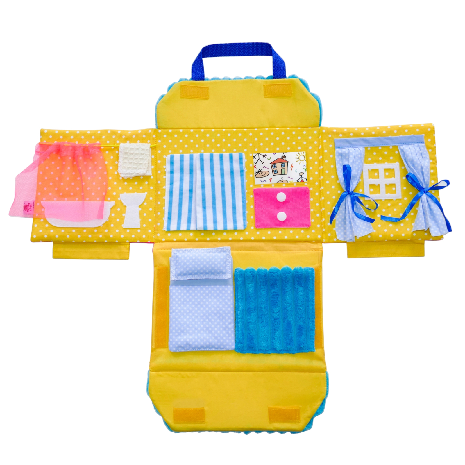 ROTER KÄFER Maison de poupée en tissu bleu, 12-36 mois