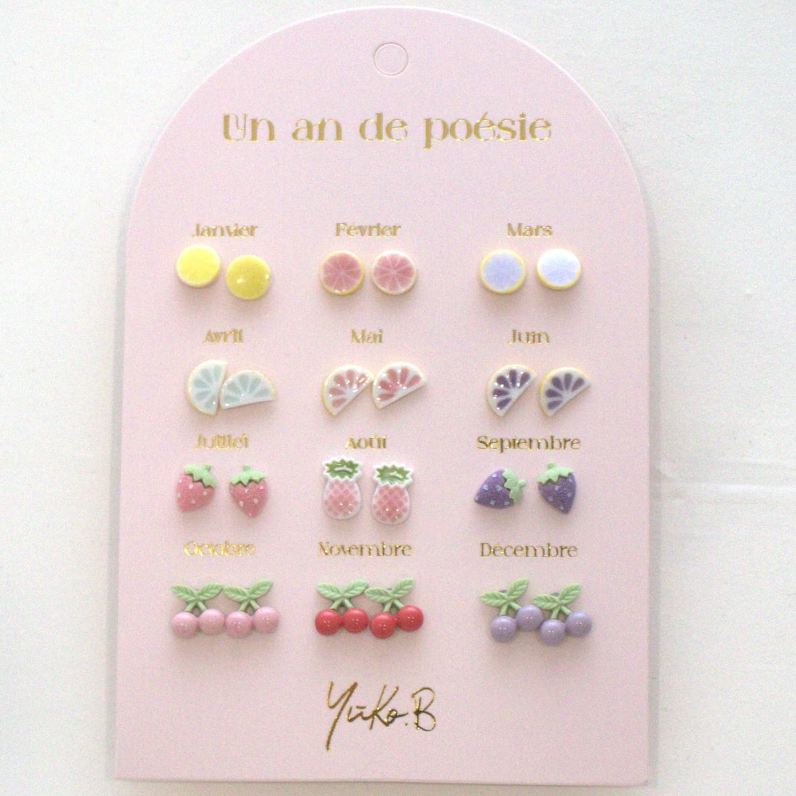 YUKO.B Ohrstecker Ein Jahr voller Poesie Früchte