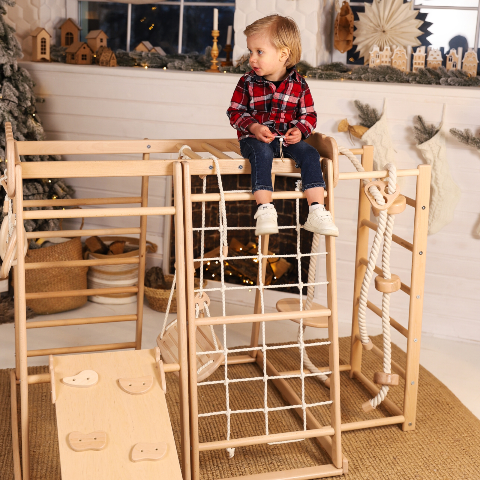 WOODANDHEARTS Place de jeu d'escalade avec échelle