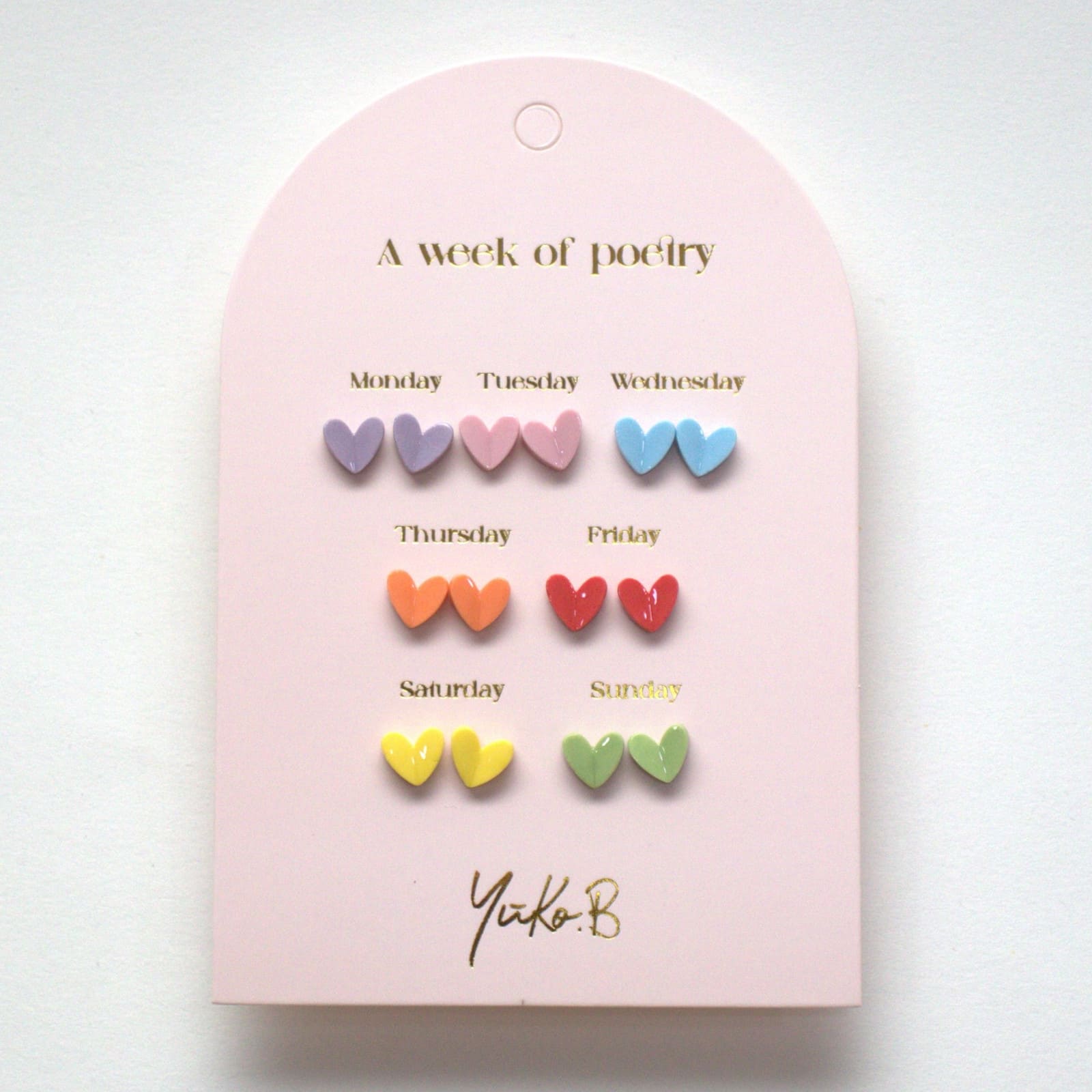 YUKO.B Ohrstecker Eine Woche voller Poesie Herzen
