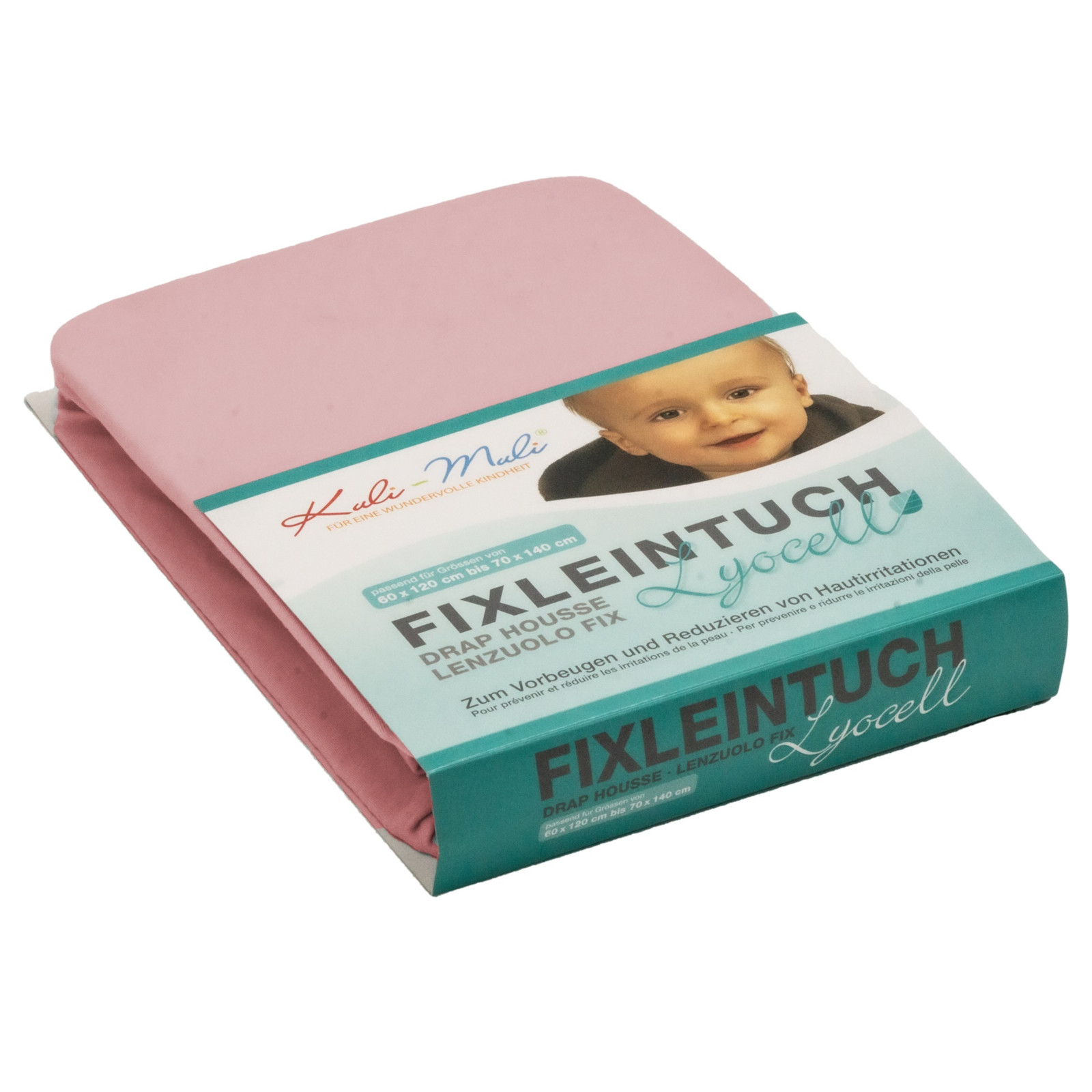 KULI-MULI Fixleintuch Lyocell 70 x 140 cm Dark rose