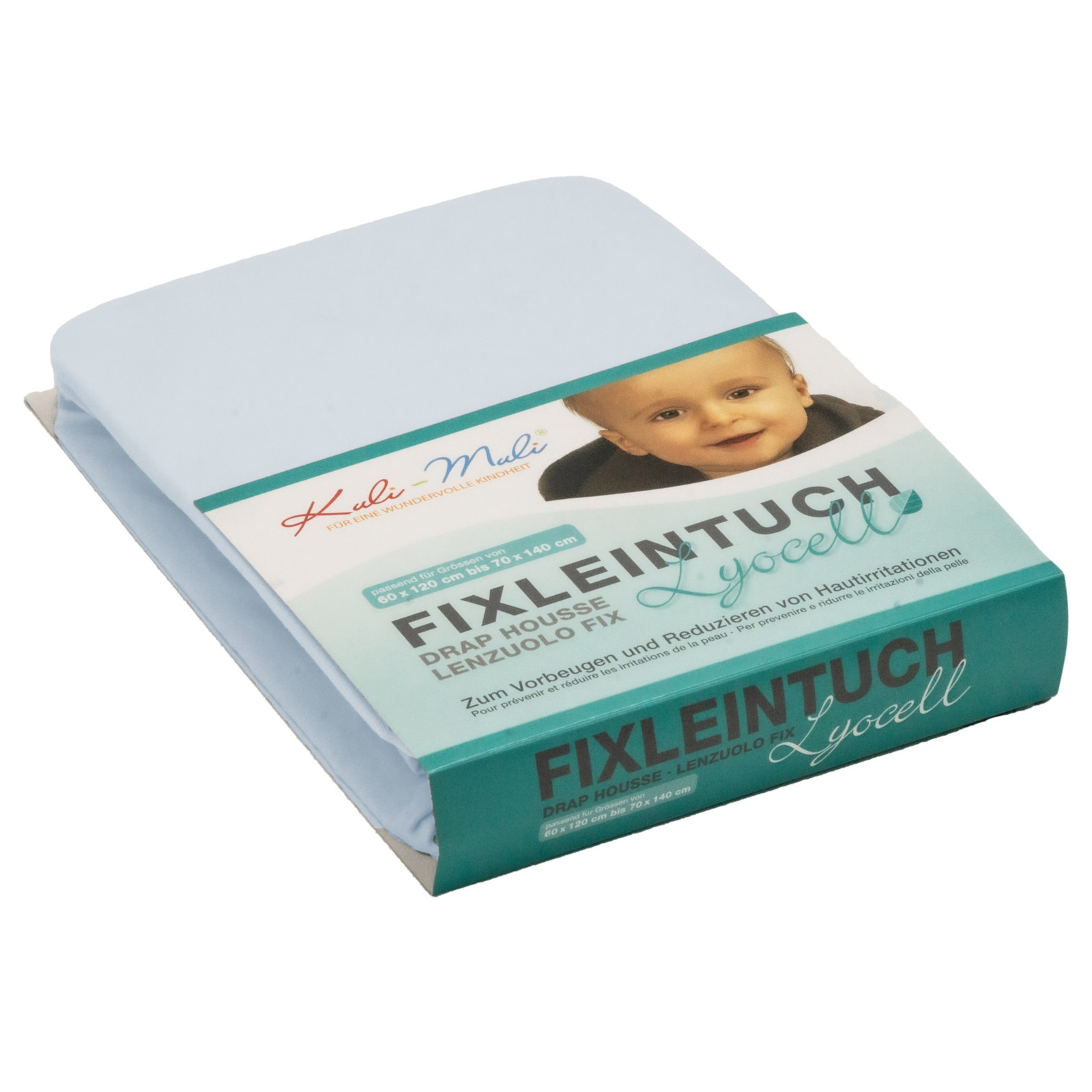 KULI-MULI Fixleintuch Lyocell 70 x 140 cm babyblau
