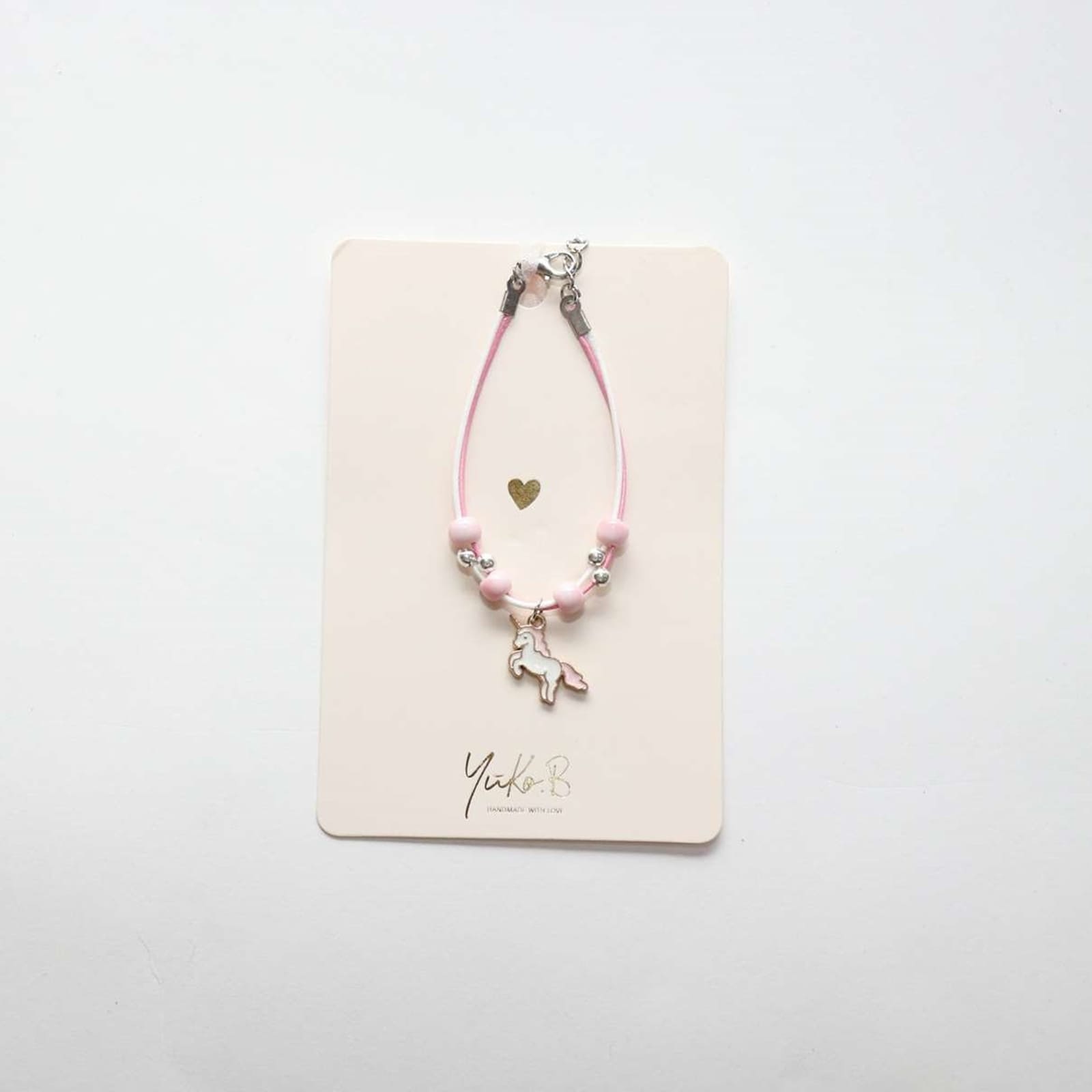 YUKO.B Kordelarmband Einhorn rosa