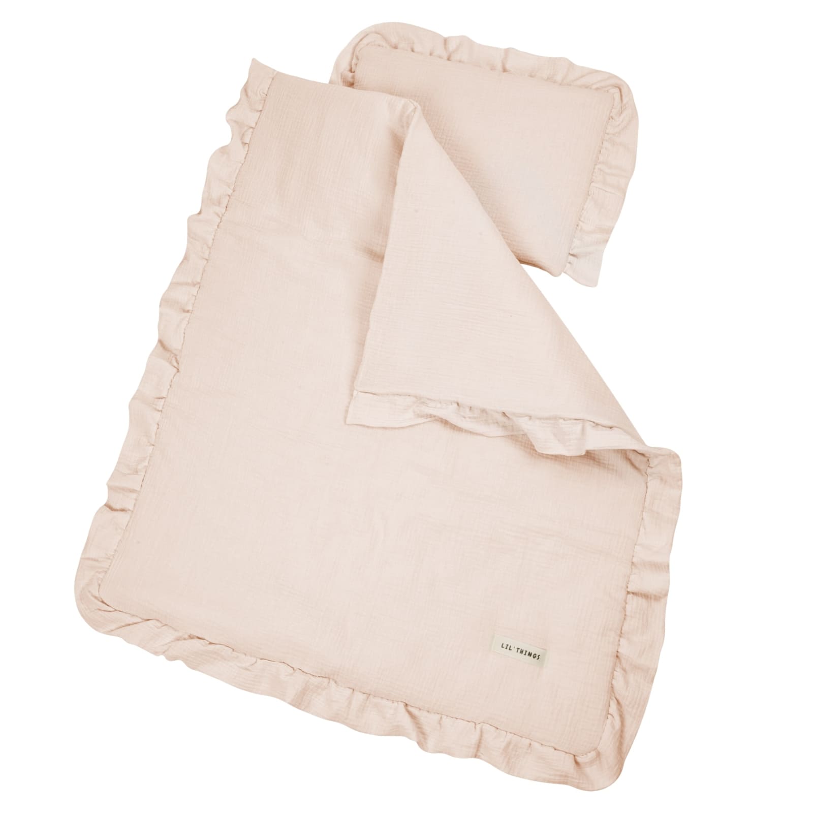 LIL'THINGS GOTS Literie à volant en mousseline nature
