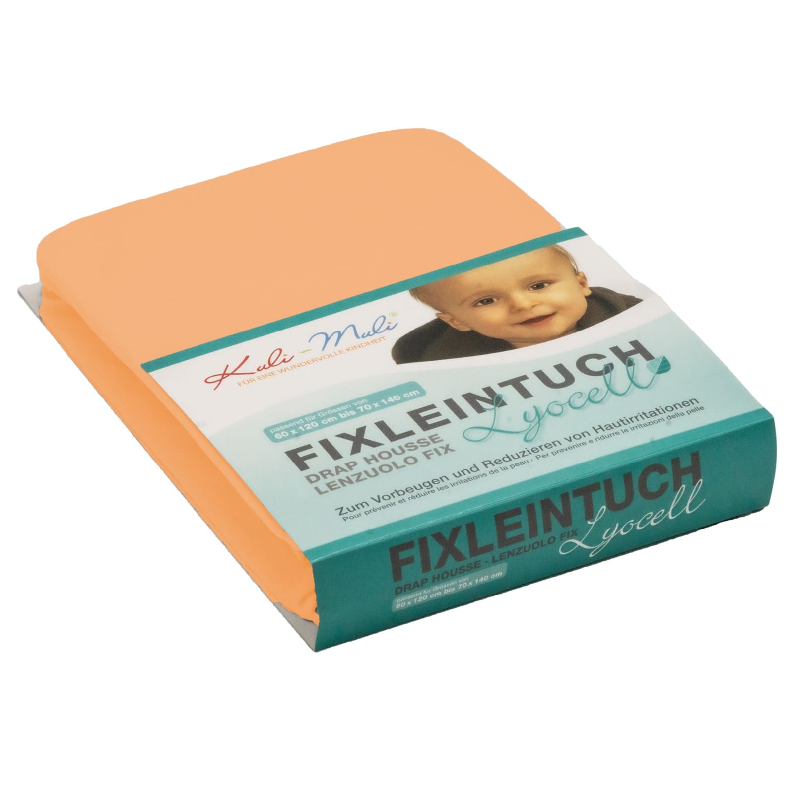 KULI-MULI Fixleintuch Lyocell 90 x 45 cm apricot