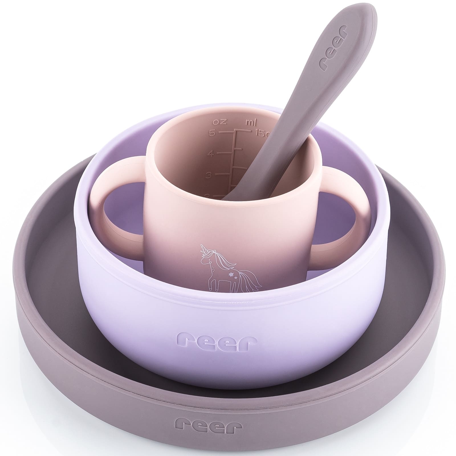 REER Silikongeschirrset 4-teilig lila