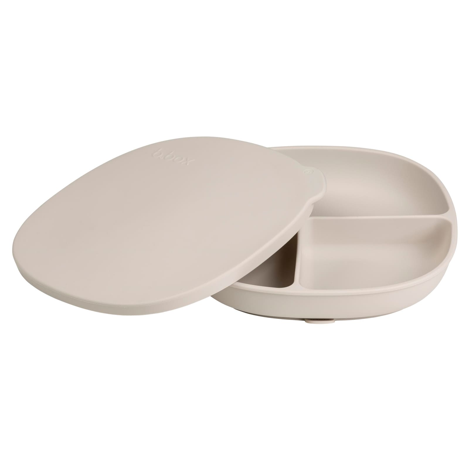 B.BOX Silikonteller mit Deckel Latte