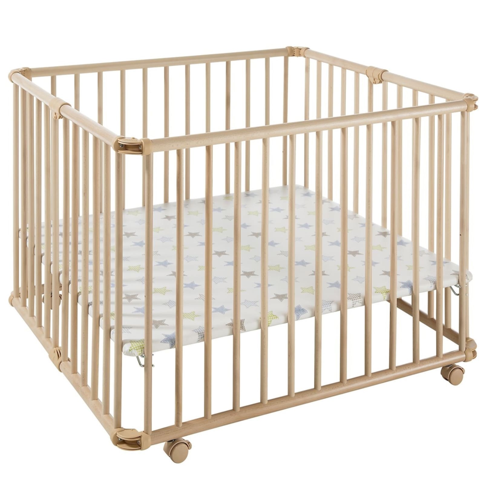 GEUTHER Parc sur roulettes Lucilee naturel