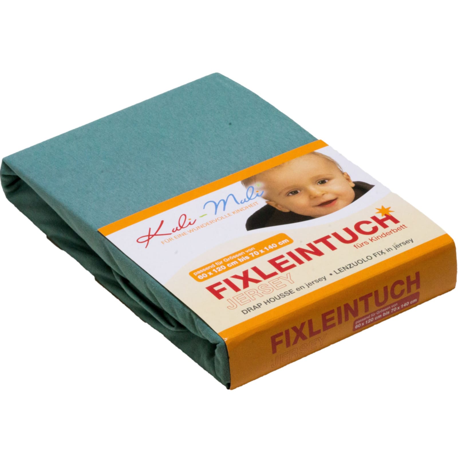 KULI-MULI Fixleintuch Jersey Dusty türkis 45 x 90 cm