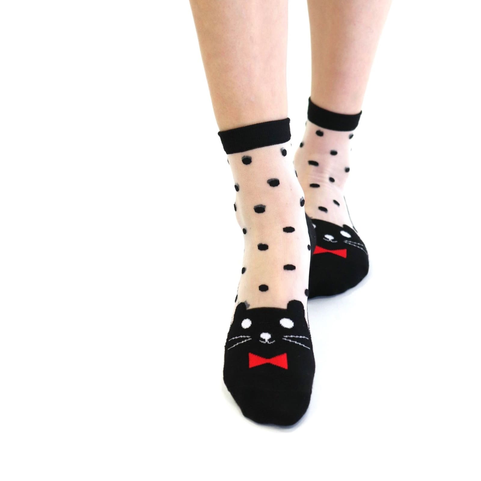 YUKO.B Socken BE A CAT transparent