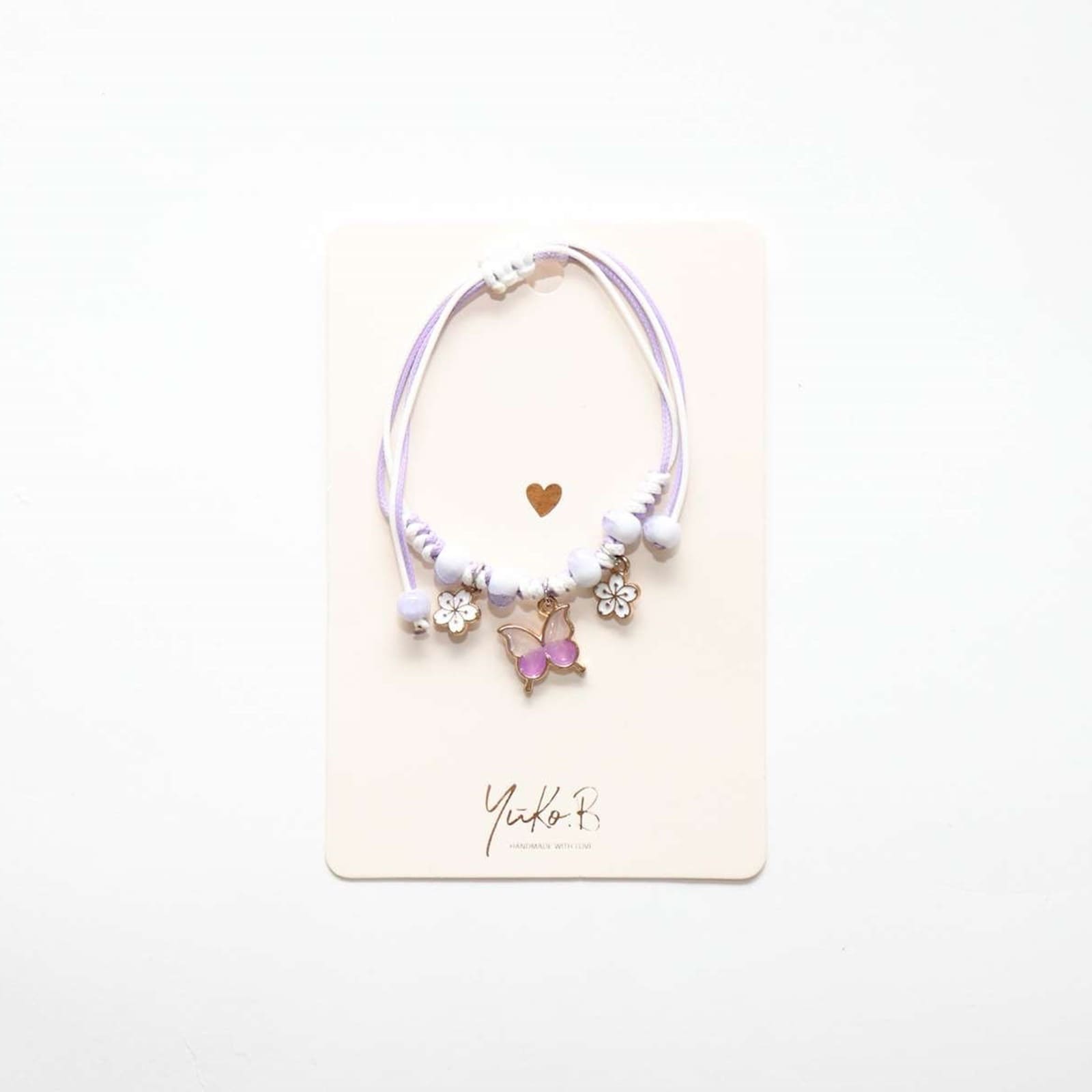 YUKO.B Kordelarmband Schmetterling lila