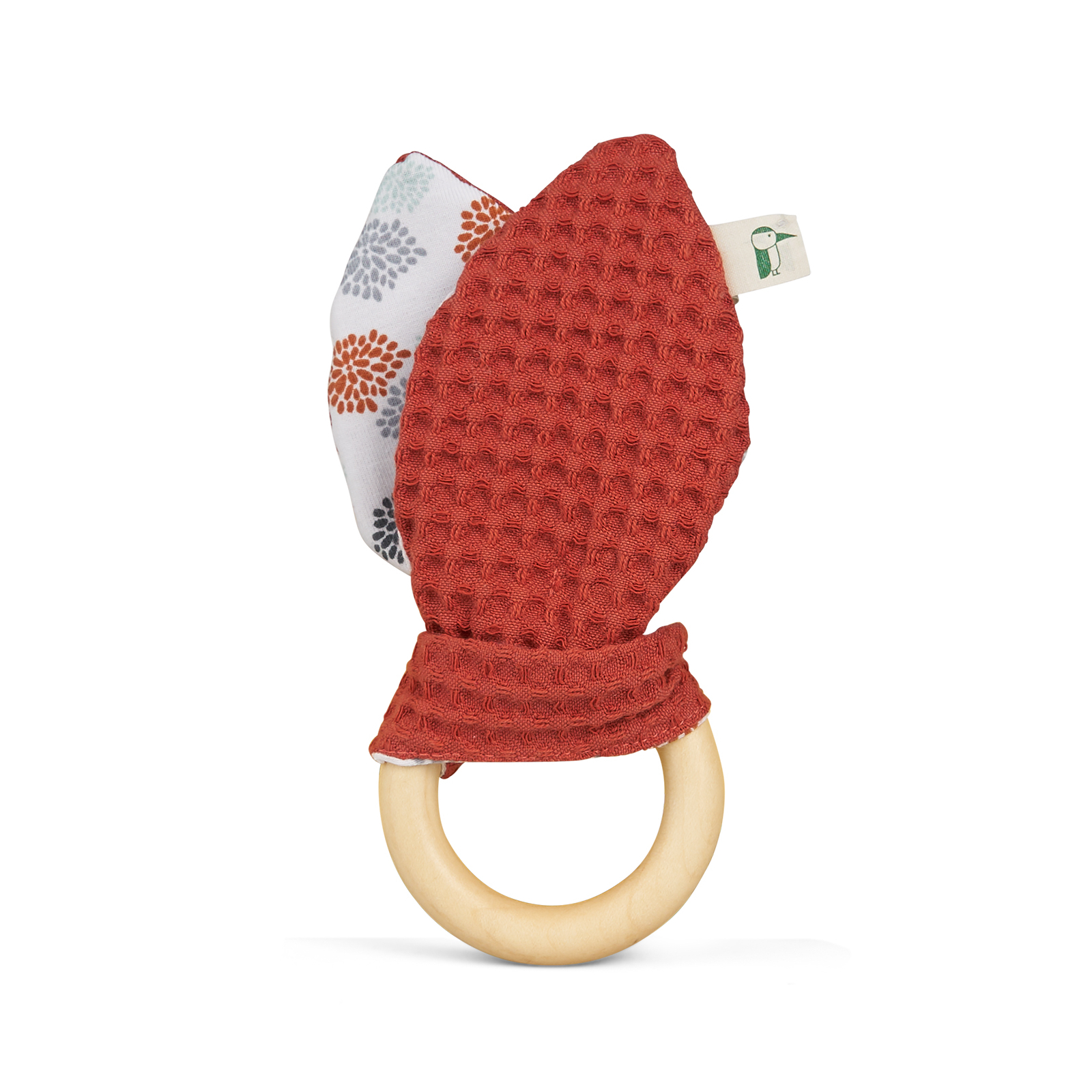 GRÜNSPECHT Bio-Greifring mit Hasenohren terracotta