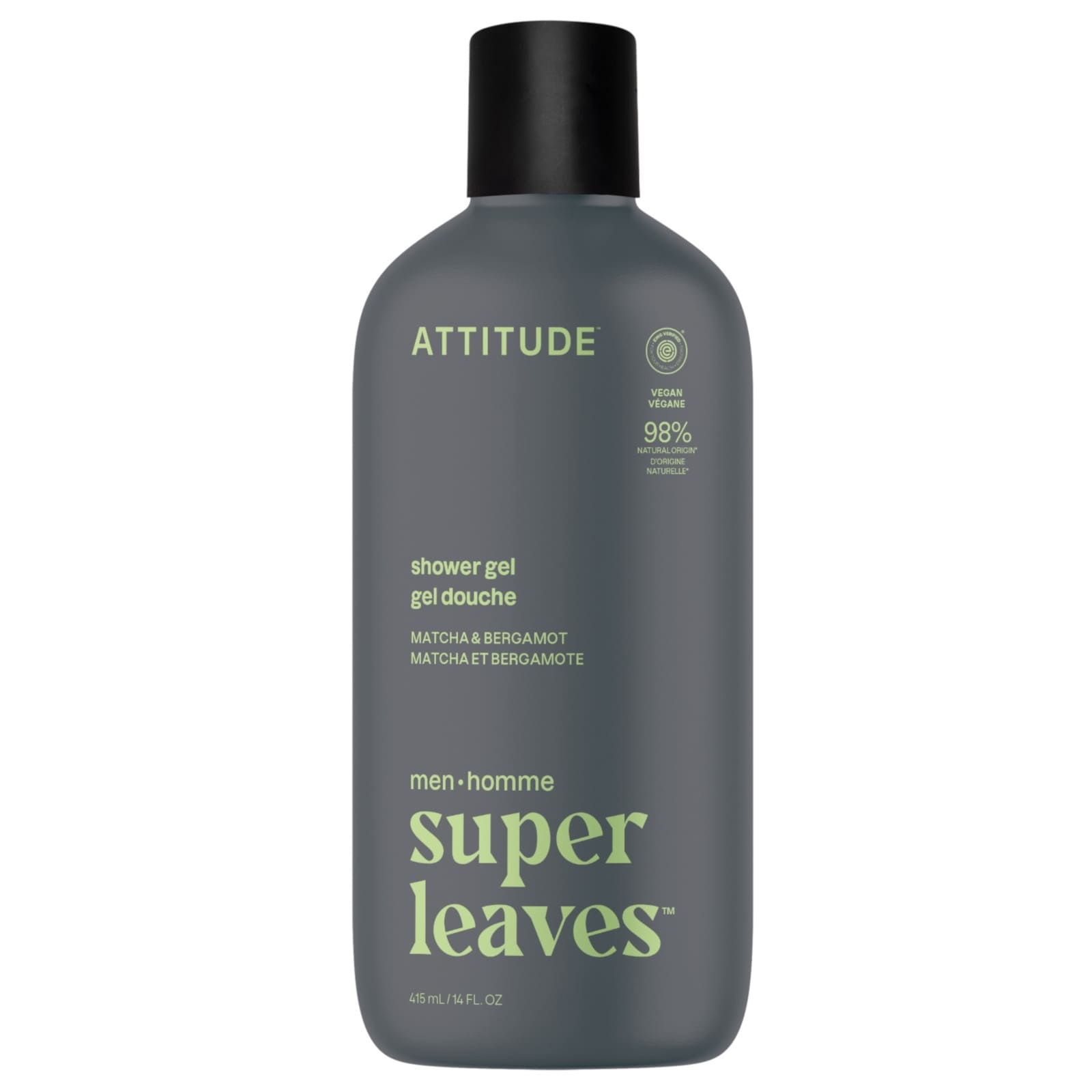 ATTITUDE super leaves men Gel douche matcha & bergamote 415ml