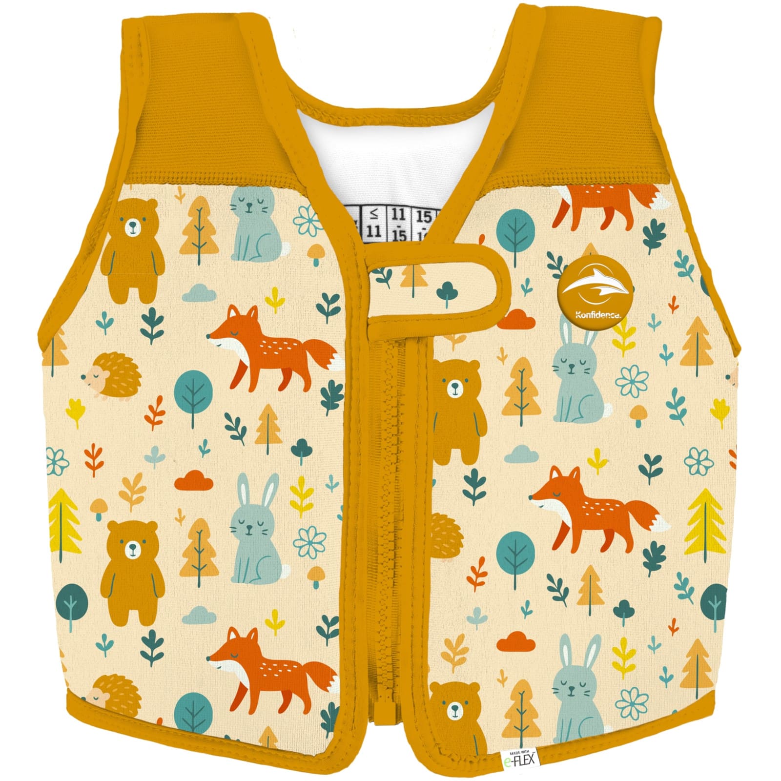 KONFIDENCE Schwimmweste e-Flex Woodland Gold 3-6 Jahre