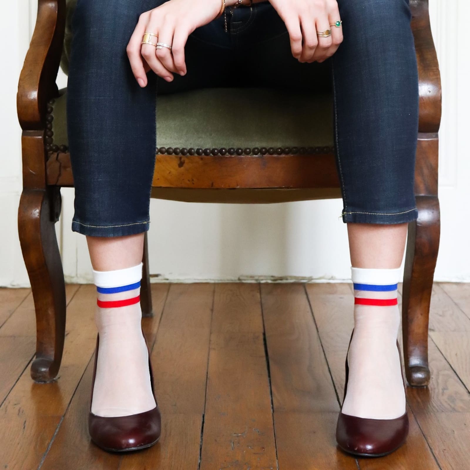 YUKO.B Socken BE A FRENCHY weiss