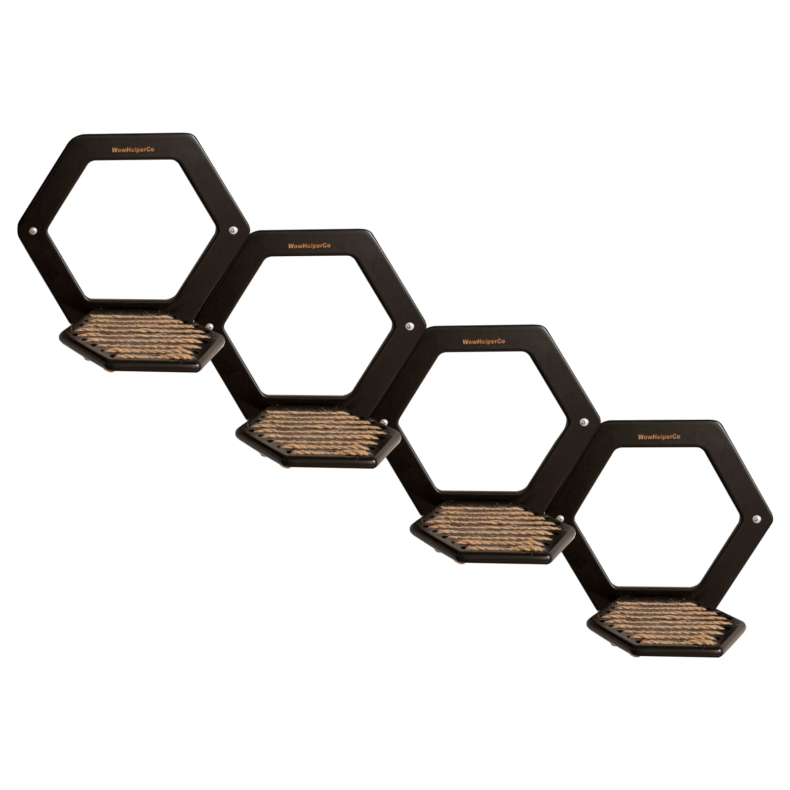 WOWHELPERCO 4 sechseckige Stufen schwarz