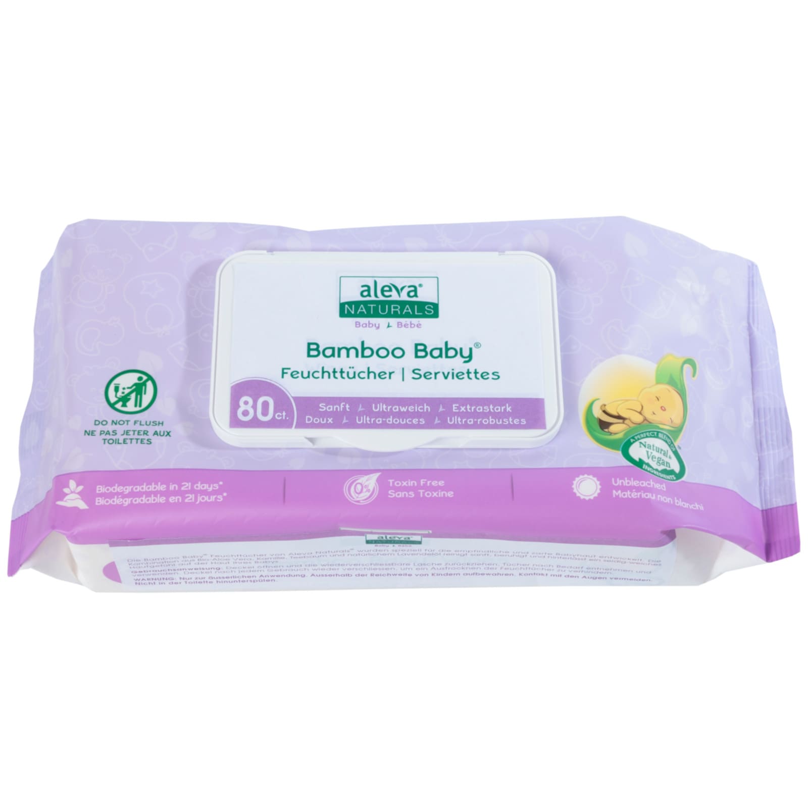 ALEVA NATURALS Bambus Feuchttücher 80 Stk.