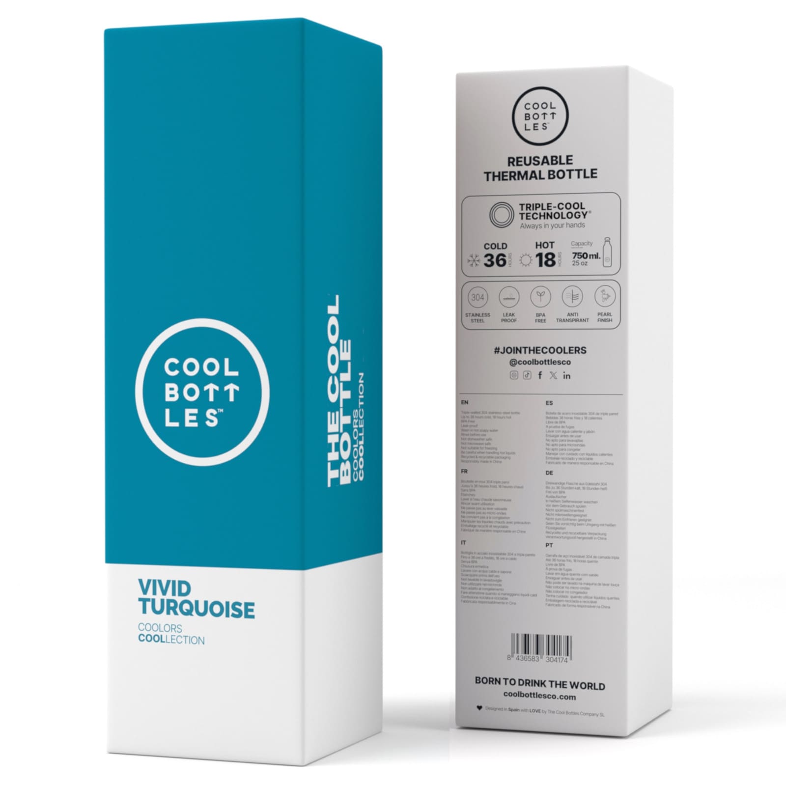 COOL BOTTLES Isolierflasche The Bottle Vivid Turquoise 750ml