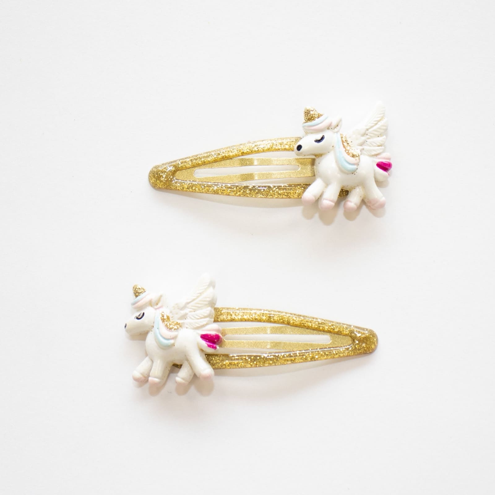 YUKO.B Barrettes cheveux 2 pcs. Licornes dorées