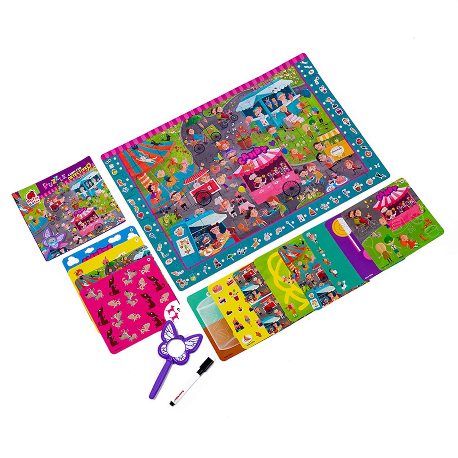 ROTER KÄFER Detektivpuzzle Süssigkeitenstände