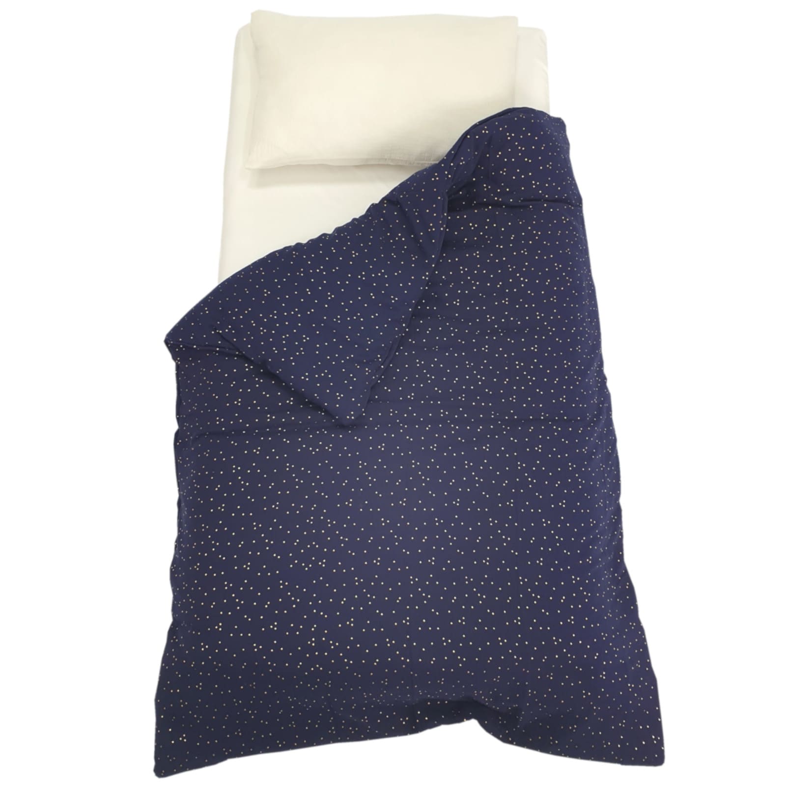 KULI-MULI Set de literie coton écru-bleu