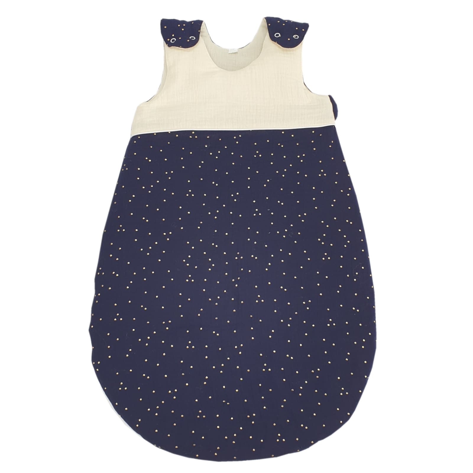 KULI-MULI Ganzjahresschlafsack Baumwolle 60 cm ecru-blau