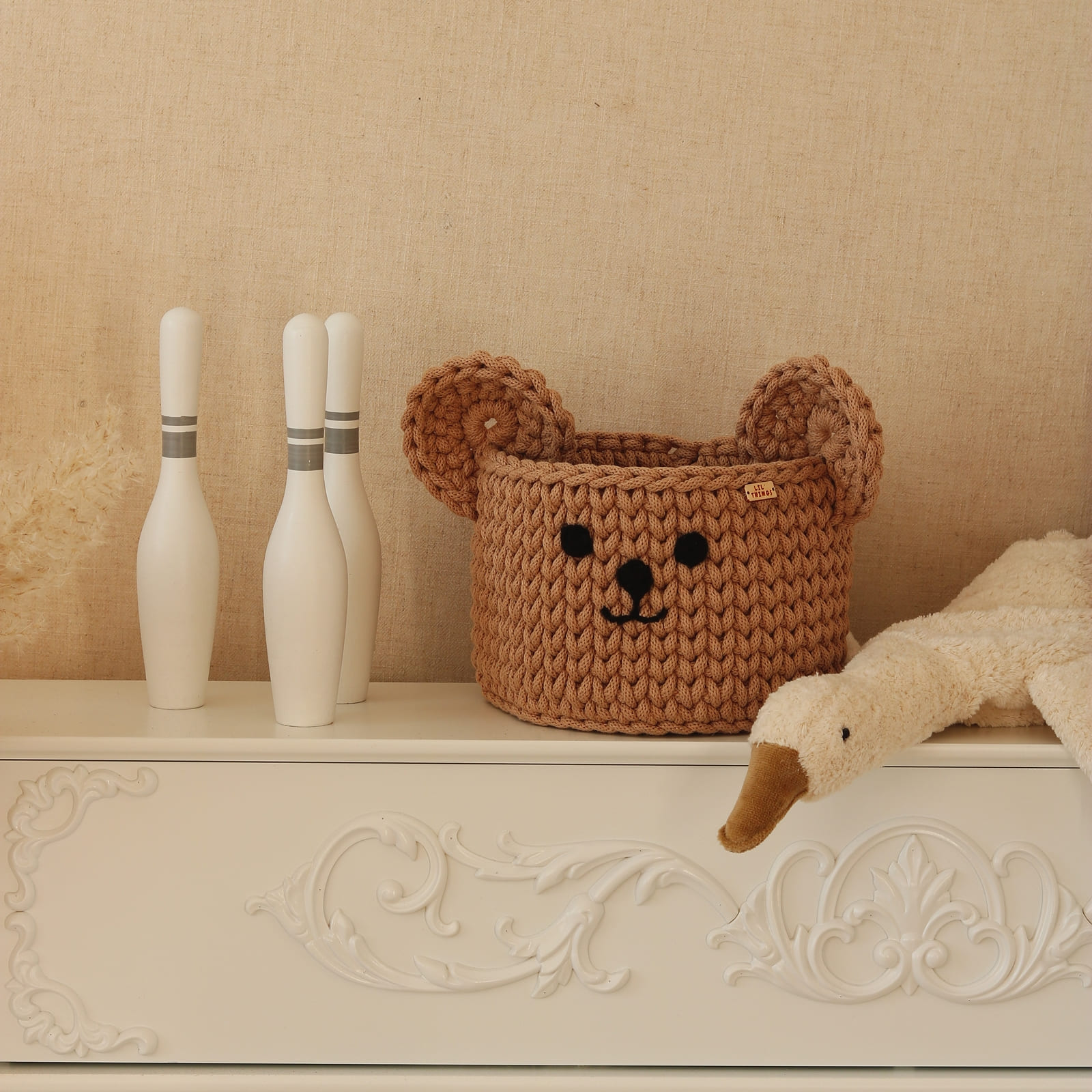 LIL'THINGS Panier ours mocca