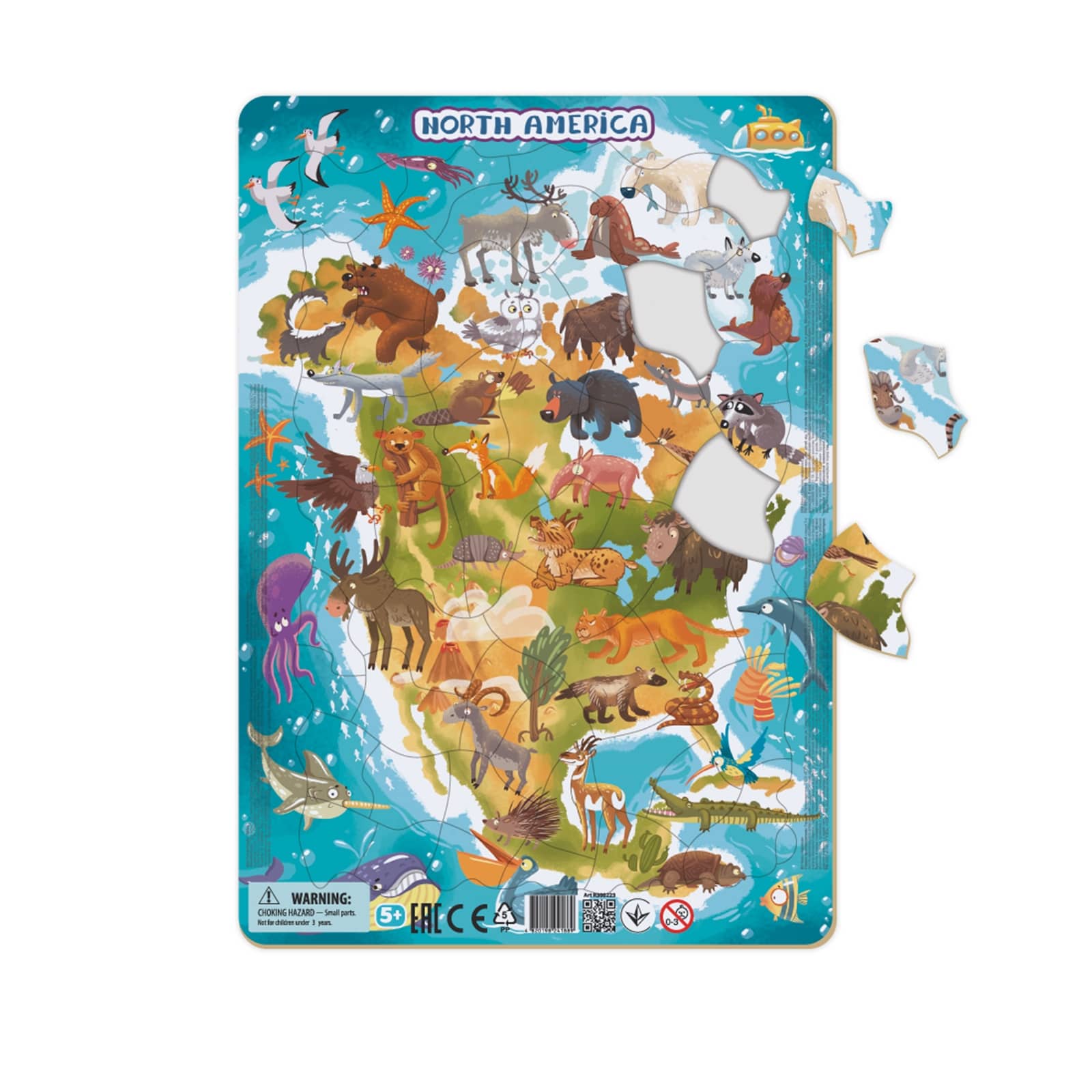 DODO Rahmenpuzzle Nordamerika 53 Teile, 5J+