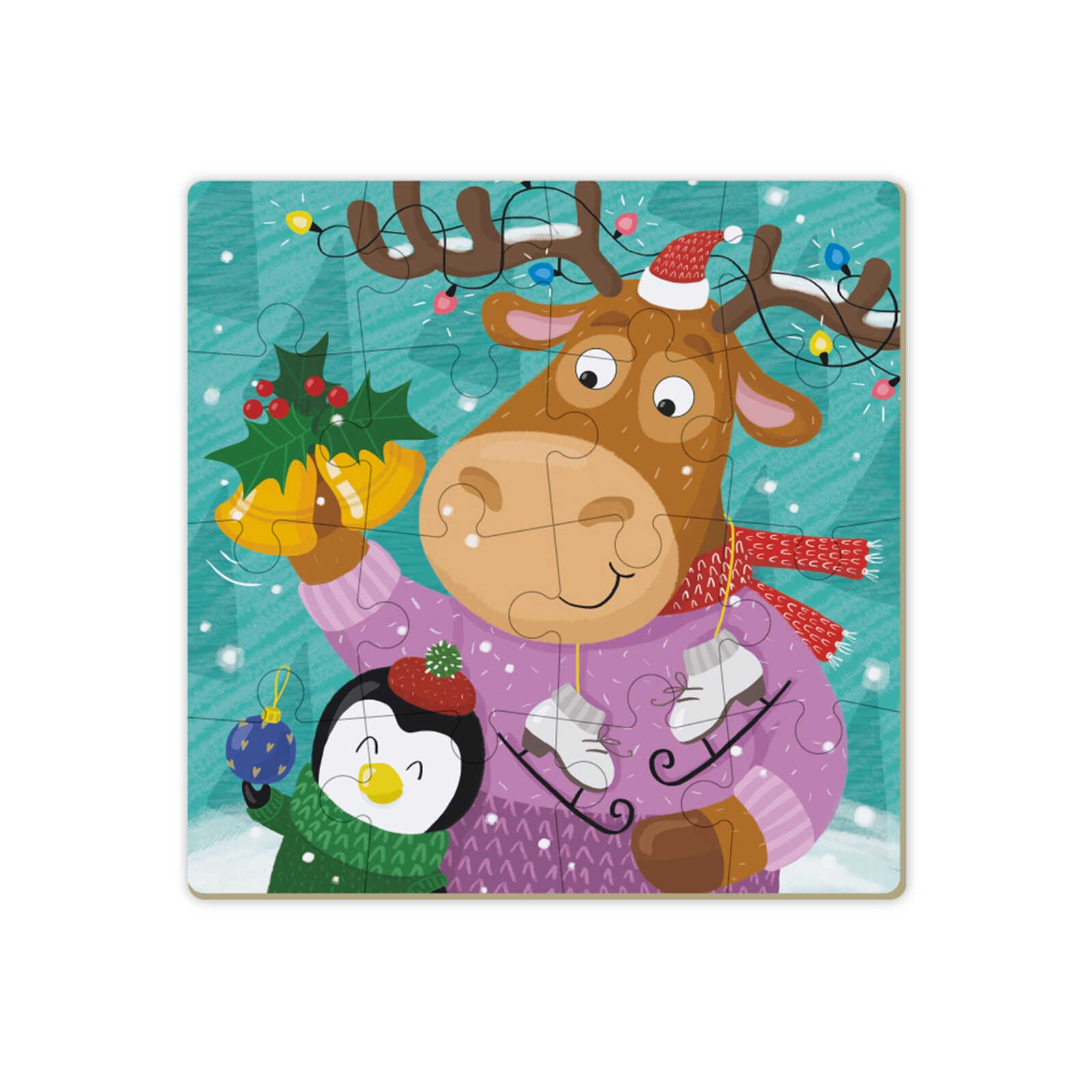 DODO Puzzle zum Ausmalen 2in1 Rentier 16 Teile, 36M+