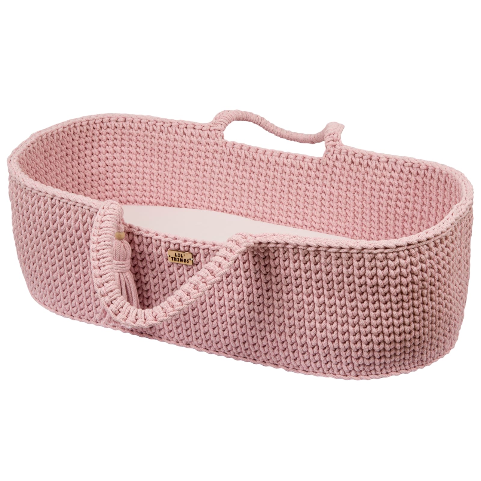 LIL'THINGS Couffin Moïse en coton avec matelas rose
