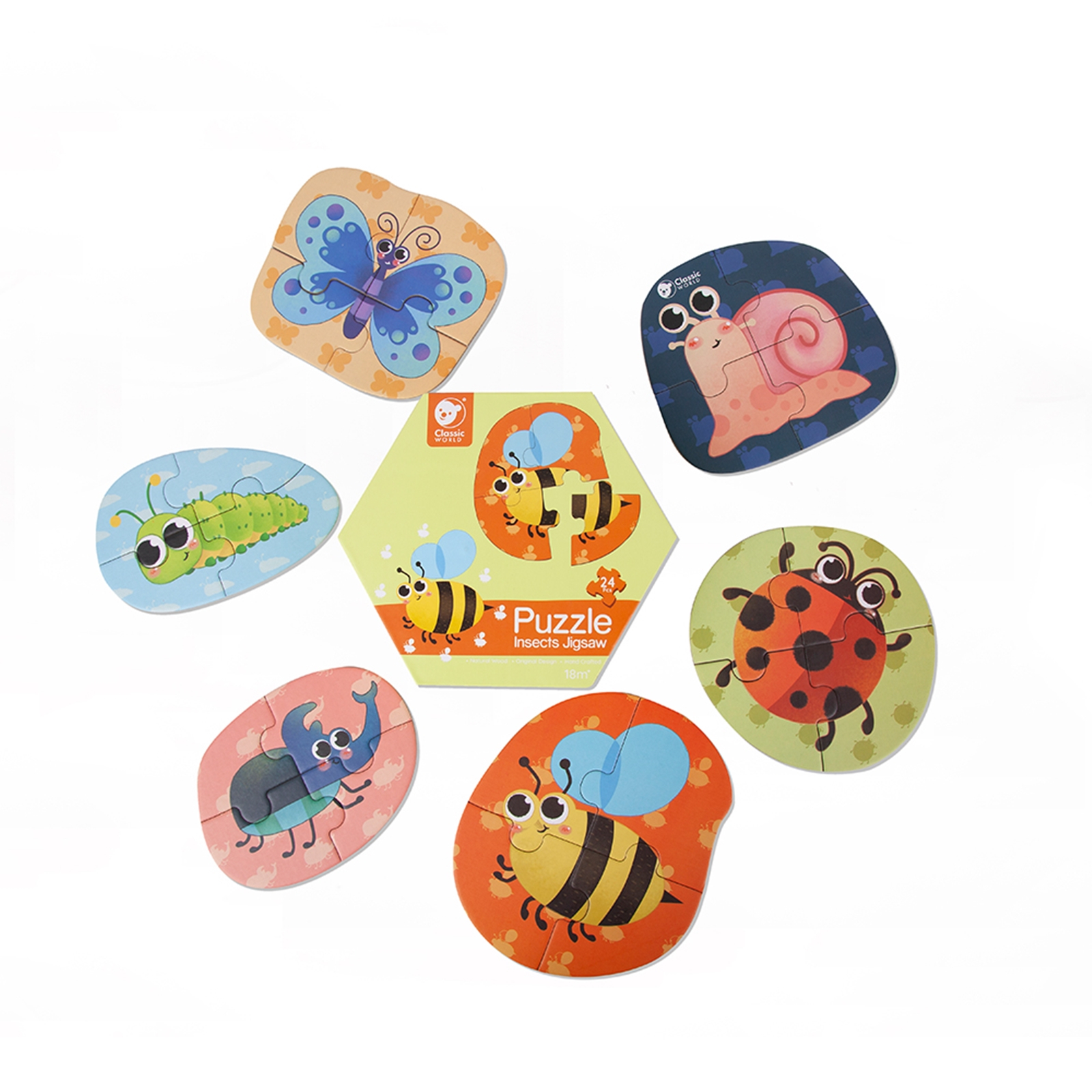 CLASSIC WORLD Puzzle d’insectes, 18m+