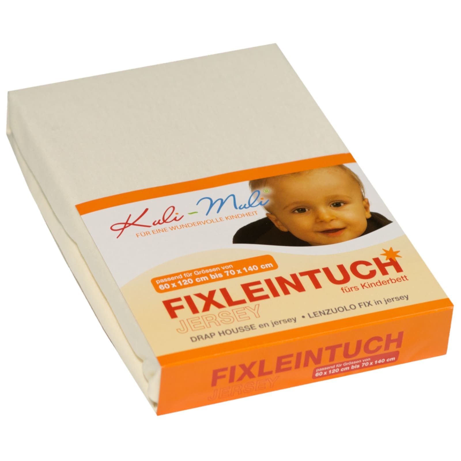 KULI-MULI Fixleintuch Jersey ecru 45 x 90 cm